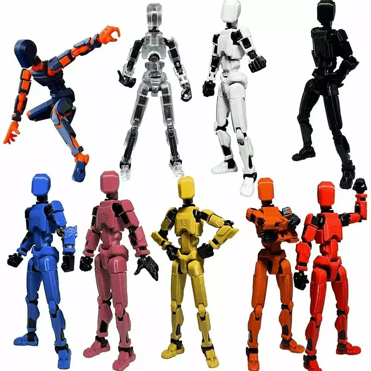 Fanshiluo One Set Action Figure (9pcs) Action Figure Printed Movable 13 Articulated Robot Dummy Action Figures Valentines Gifts For Him