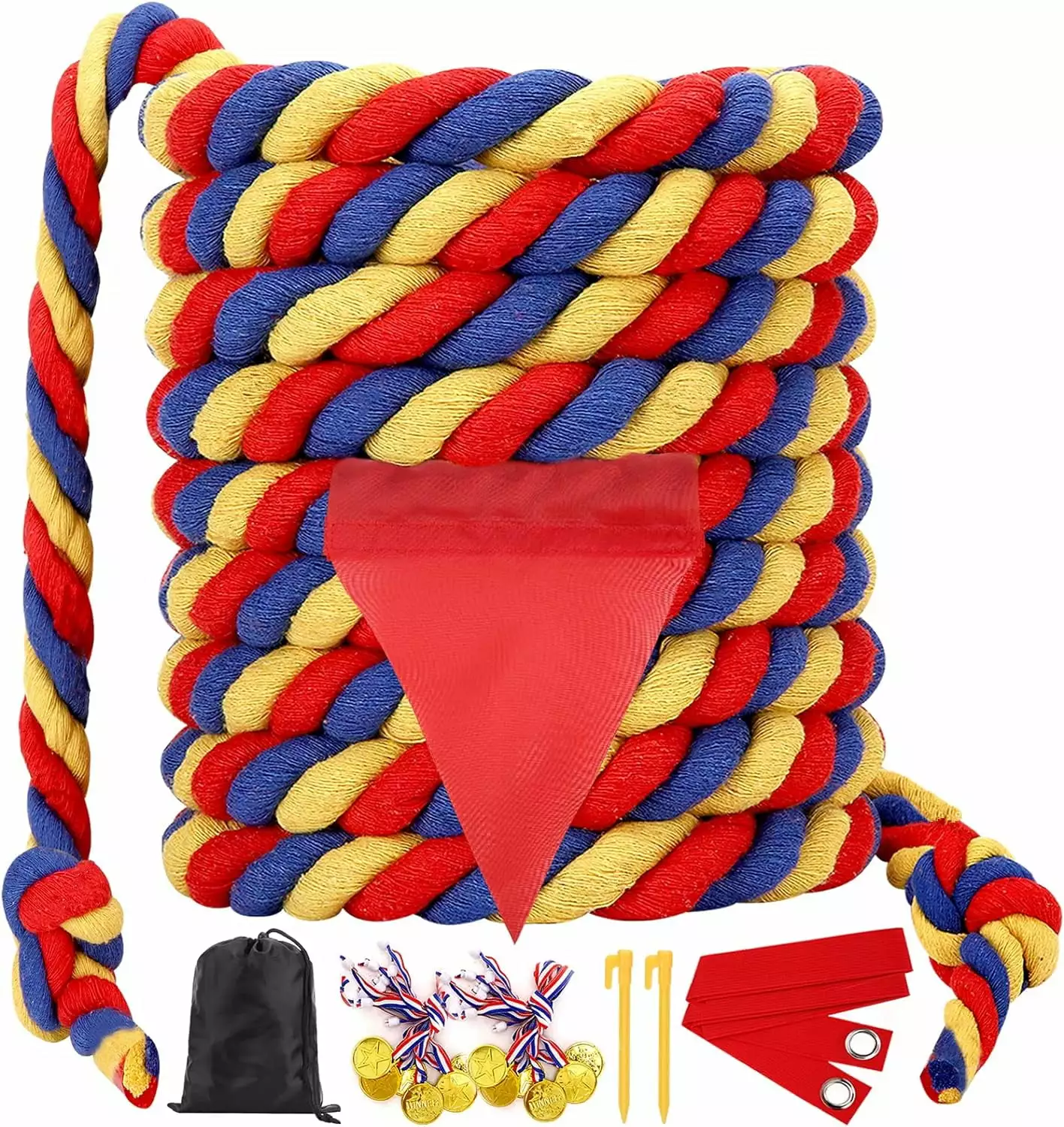 Field Day Tug of War Rope for Kids and Adults. Outdoor Lawn Yard Family Reunion Birthday Party Games. Outside Backyard Camping Picnic Games. Backyard Carnival Games Fun for Team Building Activities