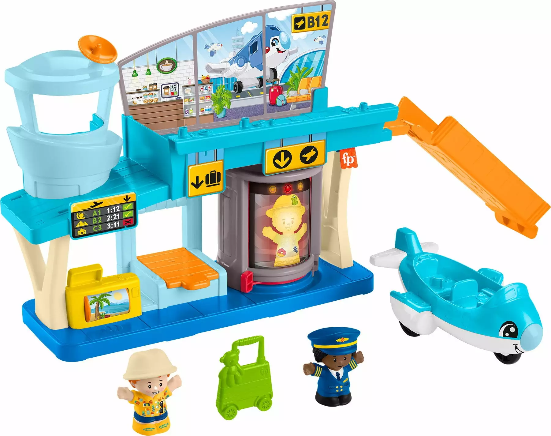 Fisher-Price Little People Everyday Adventures Airport Toddler Playset. Airplane & 3 Play Pieces