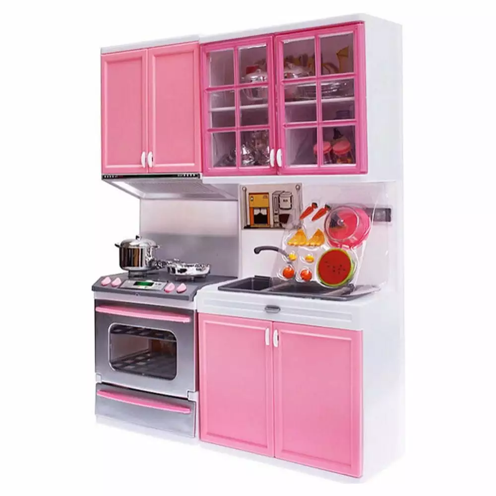 Fridja Mini Kids Kitchen Pretend Play Cooking Set Cabinet Stove Girls Toy. 12.5 x 9.5 x 3 inch