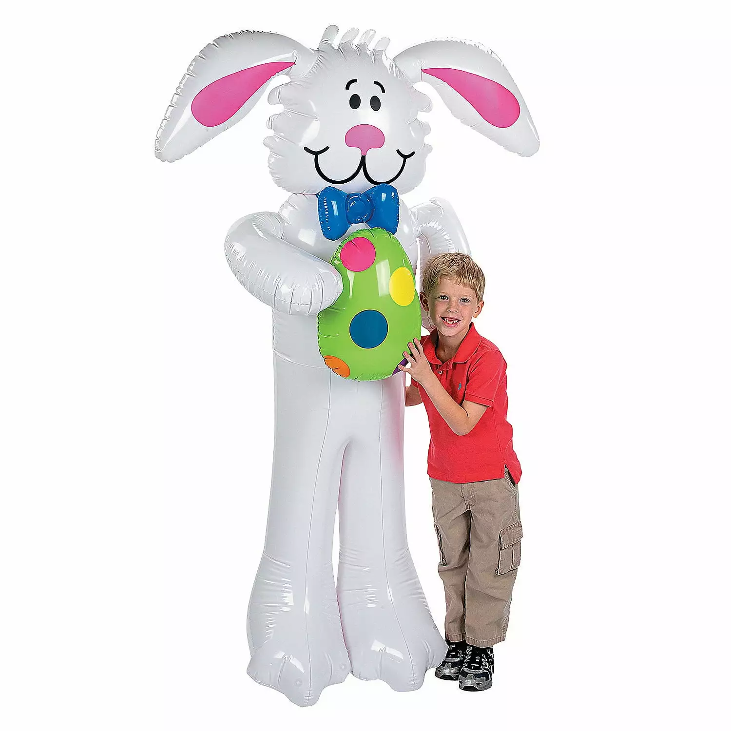 Fun Express 67 Inch Jumbo Inflate Easter Bunny. Toys. Large Inflatable Easter Bunny Adds Charm without Clutter. Versatile Decor for Seasonal and Themed Events