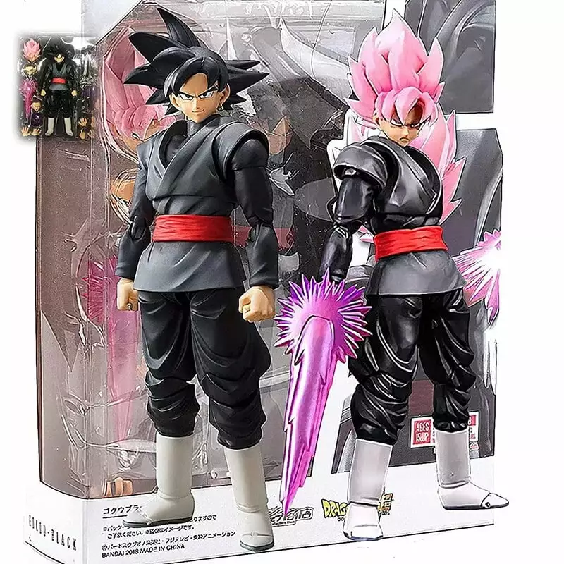 GIICC 14cm Anime Dragon Ball Black Goku Zamasu Action Figure Super Saiyan Movie Version Dbz Model With Multiple Accessories Toys