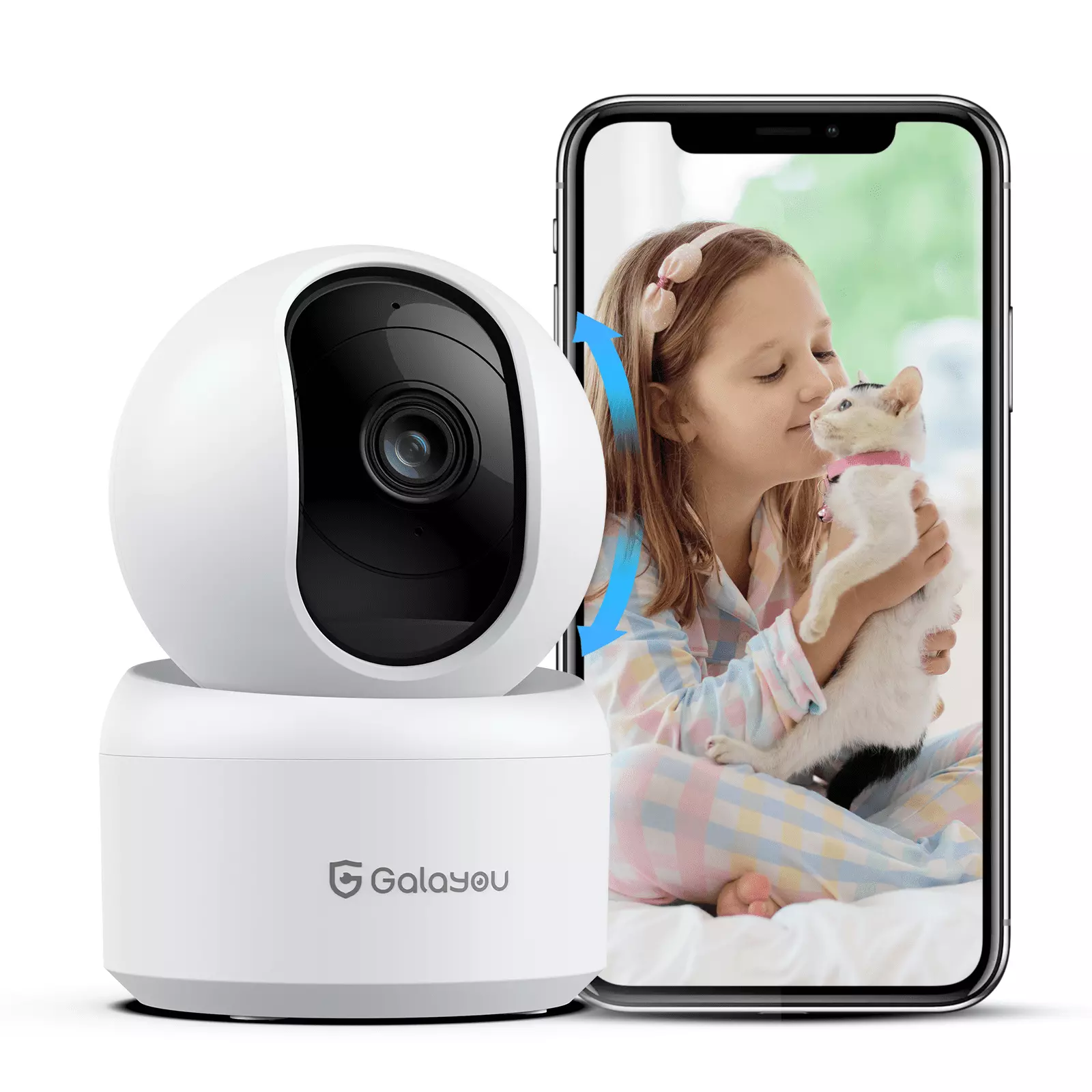 Galayou 2K Indoor Security Camera for Home with Wireless WiFi. Monitor for Baby/Nanny/Pet/Dog. 360?? Motion Detection. Two Way Audio