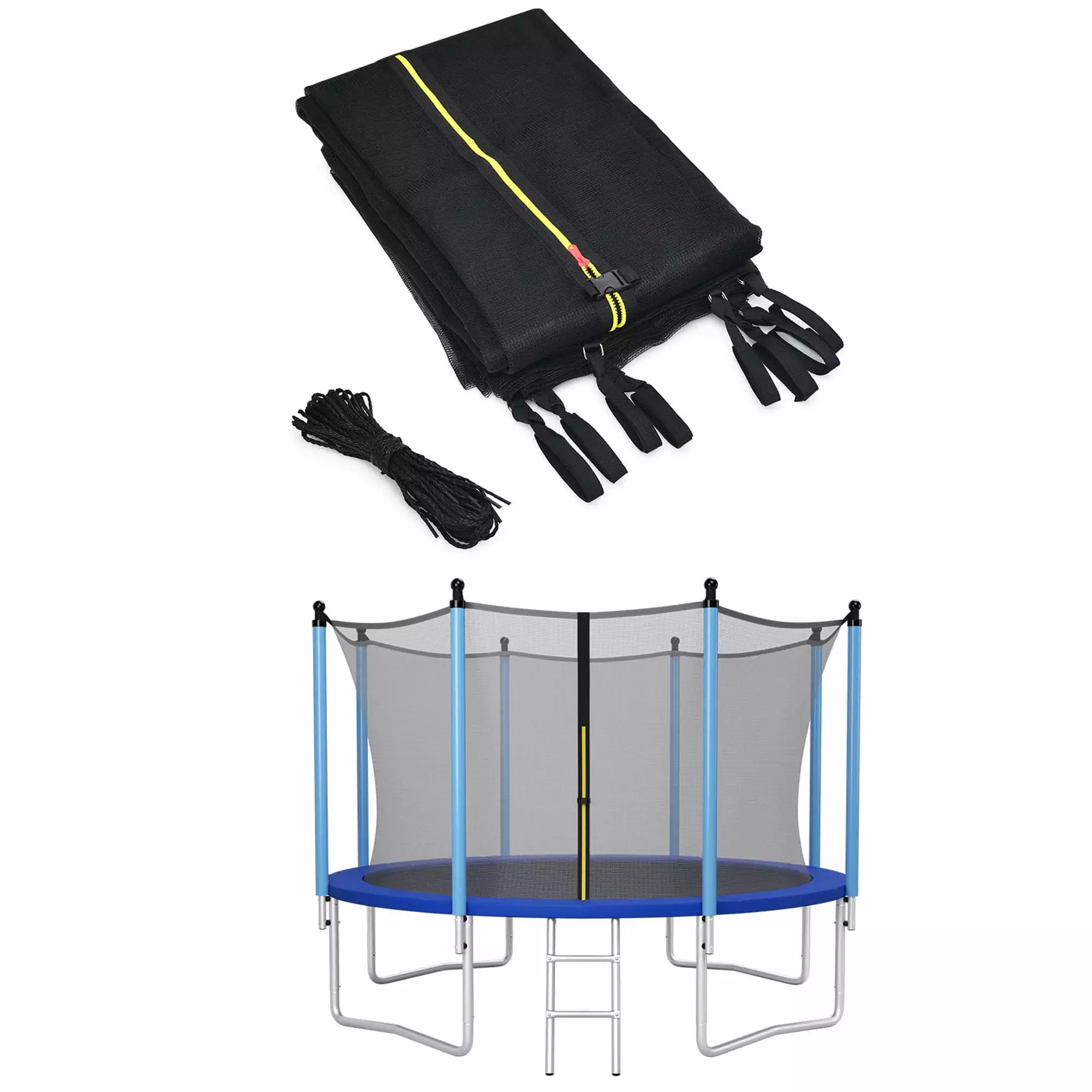 Gymax 14FT Trampoline Replacement Safety Enclosure Net Weather-Resistant