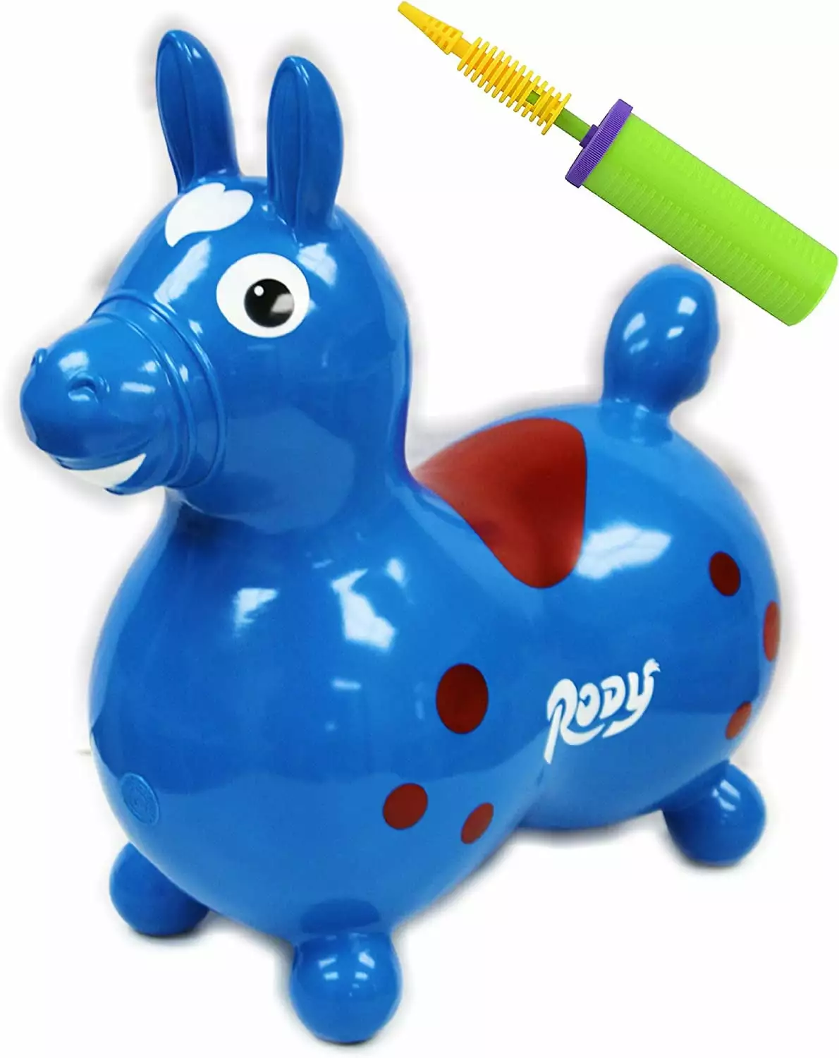 Gymnic Rody Horse Inflatable Bounce & Ride. Matty's Toy Stop Exclusive Blue & Red (7024)