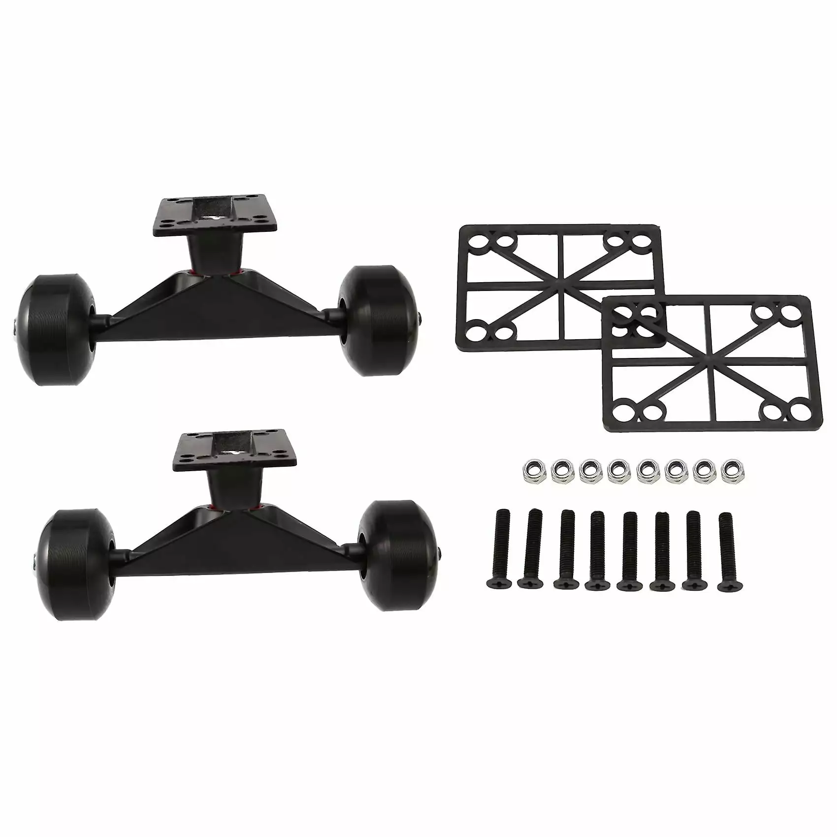 HAOSU 2 Sets Skate Board Wheels Aluminum Alloy Skateboard Trucks Rubber Four-wheel Longboard Parts Mini C