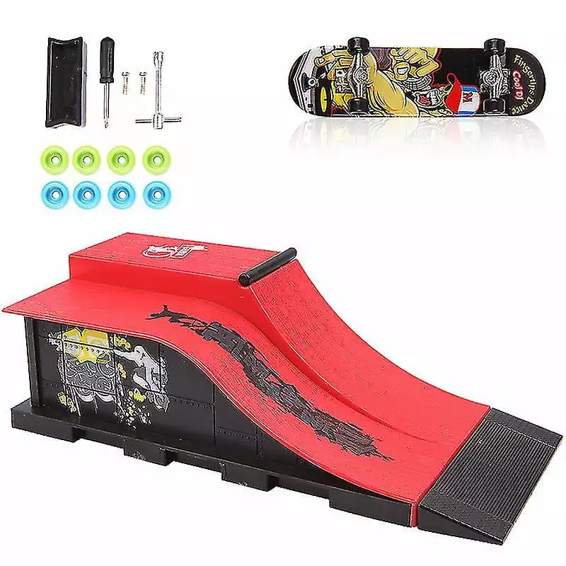 HAOSU Mini Finger Skateboards Skate Park Ramp Parts Deck Sport Game For Kids (Only One Ramp Scene )