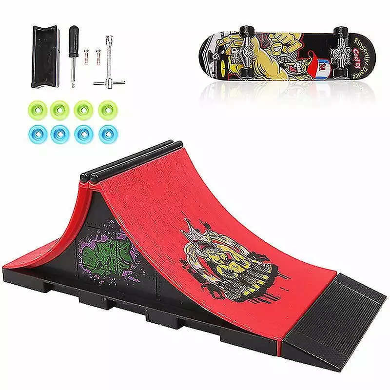 HAOSU Mini Finger Skateboards Skate Park Ramp Parts Deck Sport Game For Kids (Only One Ramp Scene )