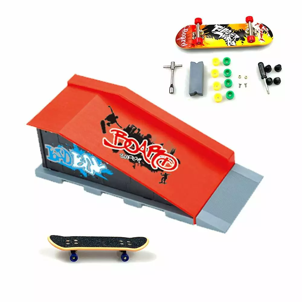 HAOSU Mini Fingerboard Ramp Set Half Pipe Ramp For Fingers Skateboards Training Props Interactive Freestyle Skate Game For Adult Kid