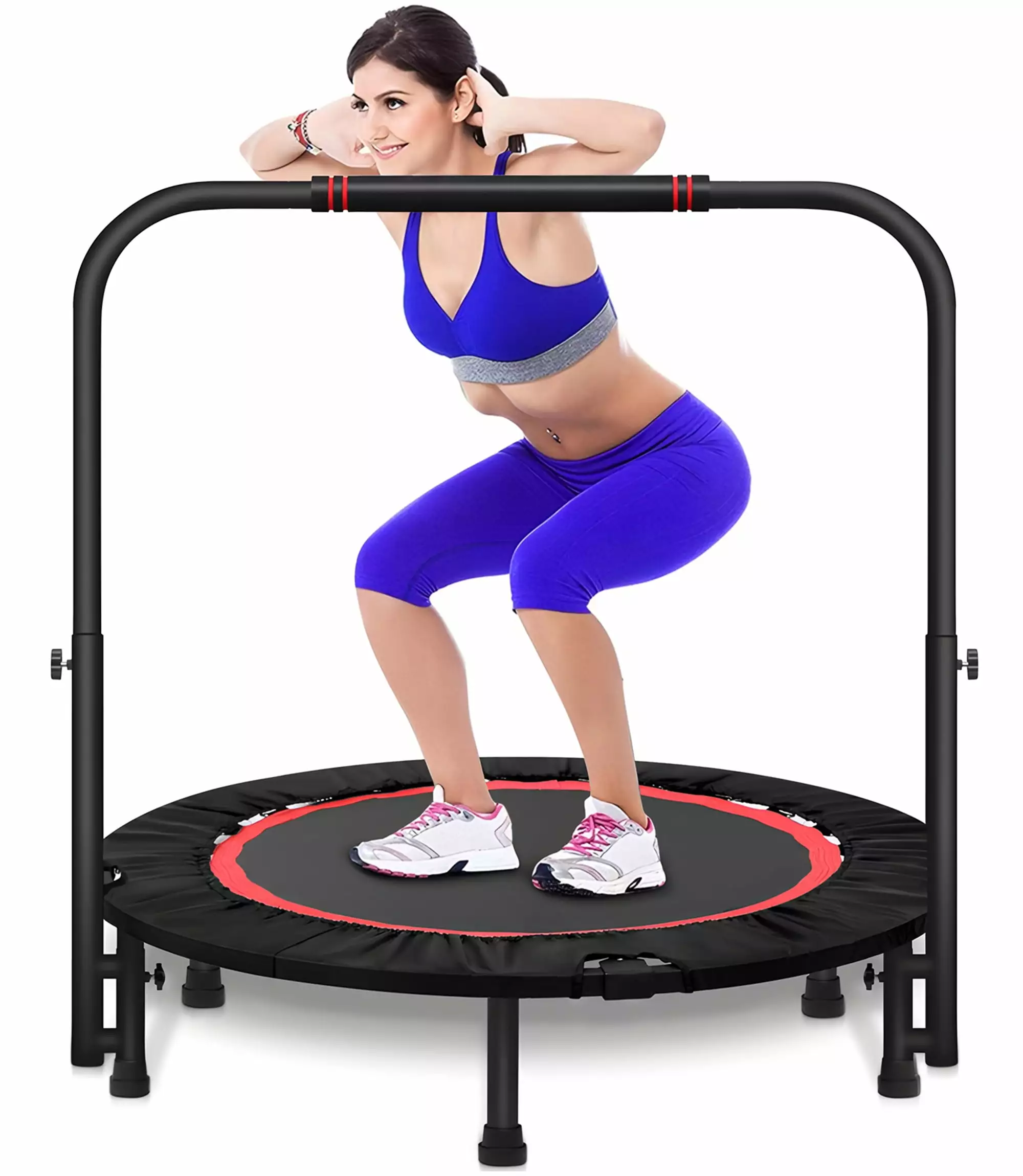 HONGGE 40 Foldable Mini Trampoline Max Load 450lbs. Exercise Trampoline for Adults Indoor/Garden Workout