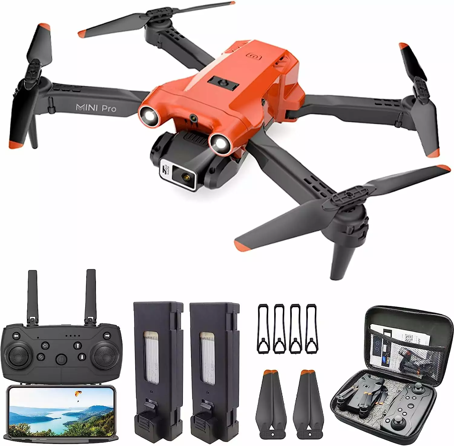 BEEPRINCESS Drone with Dual Camera for Adults Kids. 1080P HD FPV Camera Drones with Carrying Case. 2 Batteries. 120?? Adjustable Lens. Foldable RC Quadcopter Toy Gift for Boys Girls