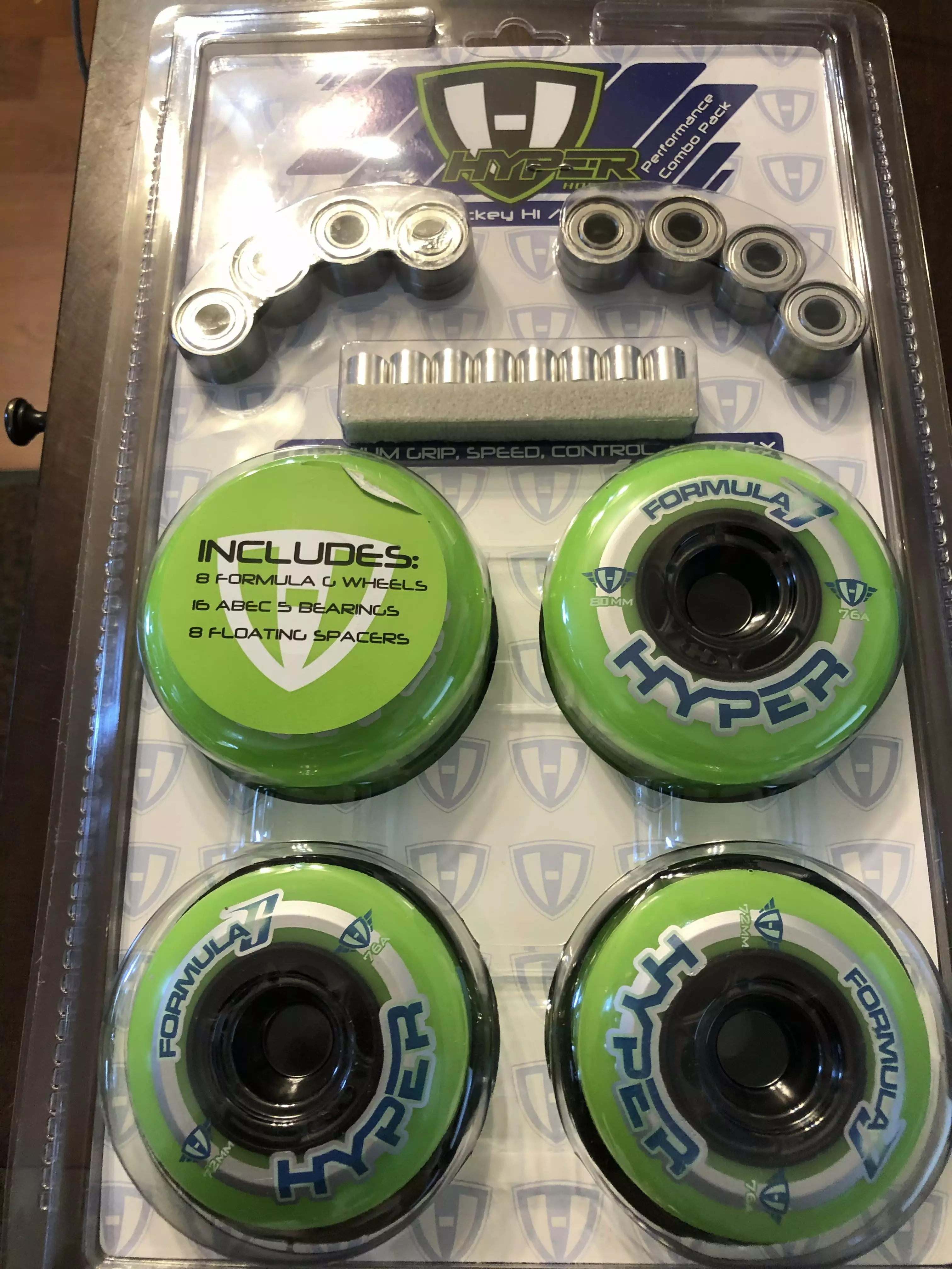 HYPER HOCKEY Inline Skate Wheels Hi/Lo 72mm/80mm Performance Combo 8-Pack # 130510