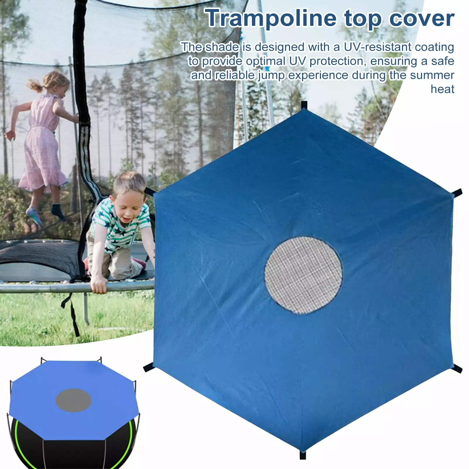 HZLXW Trampoline Sunshade Canopy Cover Trampoline Sun Protection Awning Dust-Proof Tarpaulin Outdoor Trampoline Protection Tarpaulin