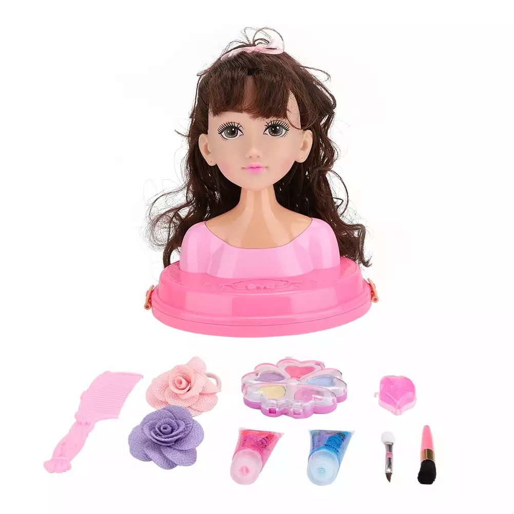 Hairdressing Doll Styling Head. Bust Doll Dress Set Makeup Hairdressing Princess Gift Box Girls Toys Dress Makeup Doll Hairdressing Toy (MY319-6)