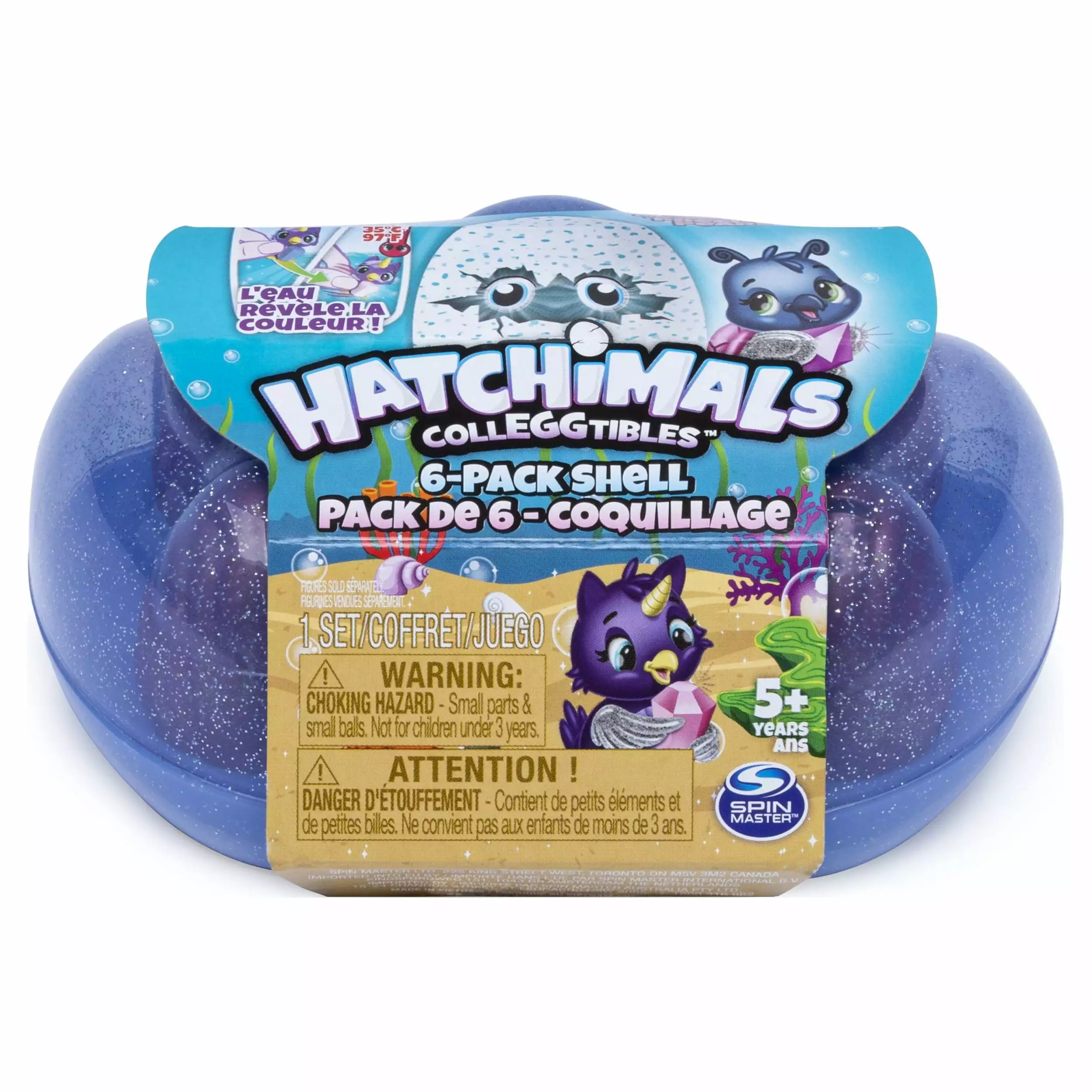 Hatchimals CollEGGtibles. Mermal Magic 6 Pack Shell Carrying Case with Season 5 Hatchimals CollEGGtibles. for Kids Aged 5 and Up (Color May Vary)