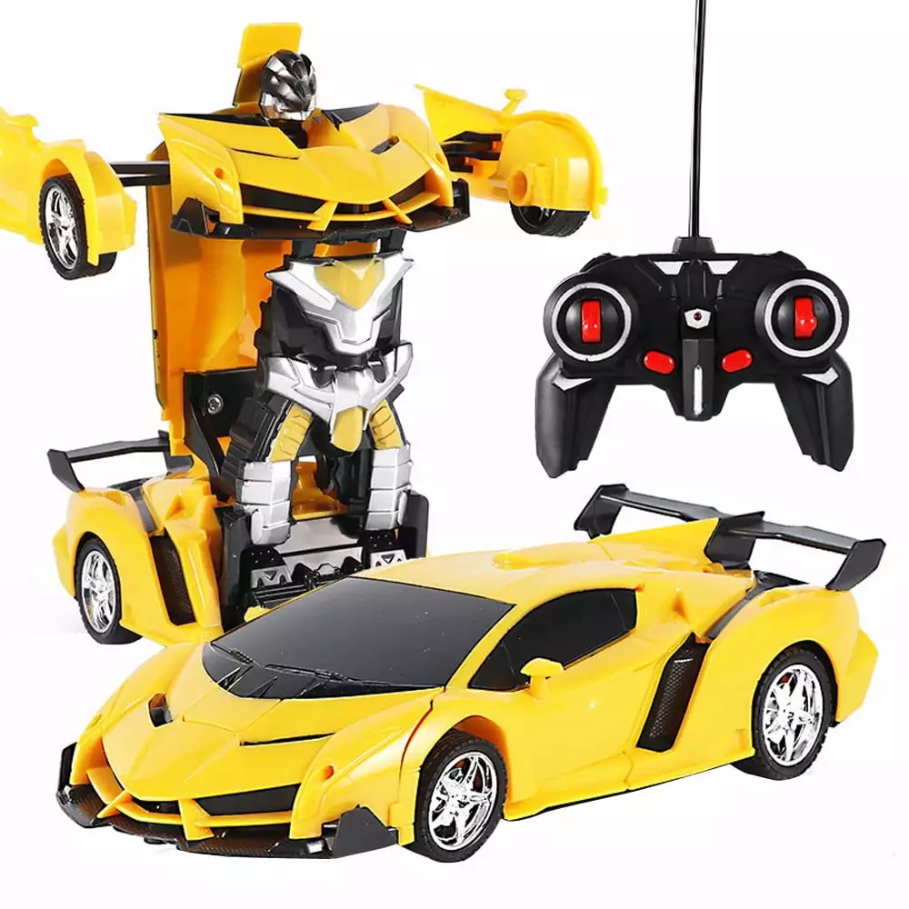 Hellobye118 Electric Remote Control Car1 Button Remote Control Deformable Vehicle Robot