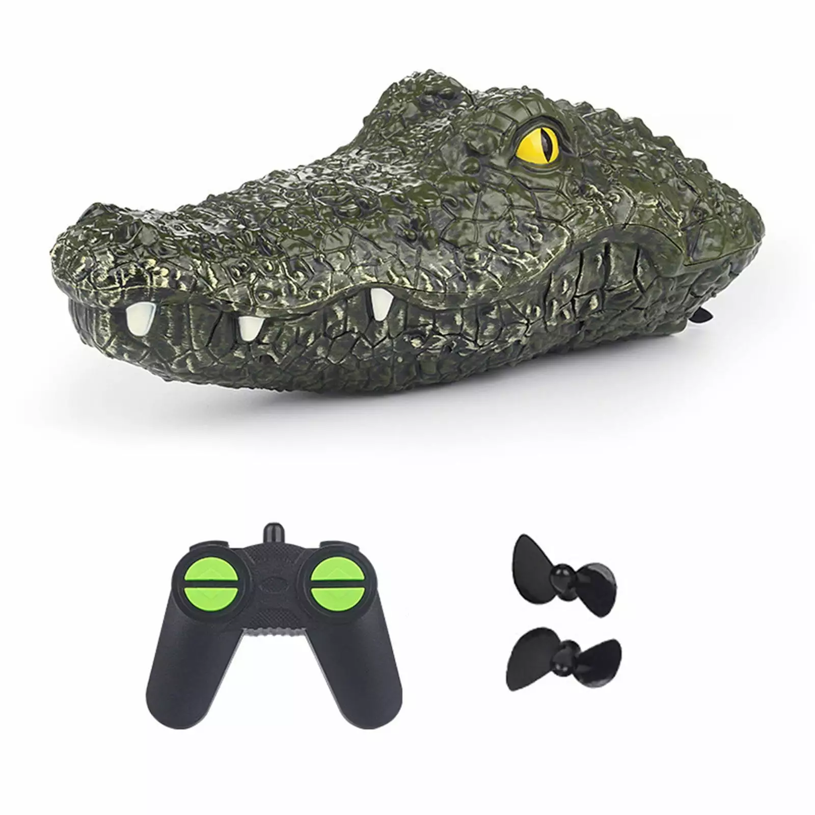 Holloyiver Remote Control Alligator Head Boat for Kids and Adults. Simulates The Speed and Movement of a Real Alligator for Pools. Water Parks. Lakes Etc. (Gator Head and Remote Control)