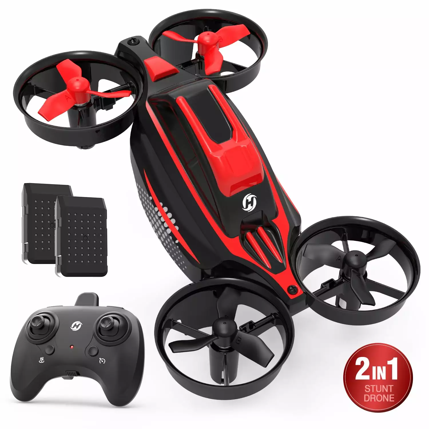 Holy Stone HS210F 2 In 1 RC Drone Flying Car for Kids One Key & Gliding Take Off Toss to Fly 3D Flips 360?? Rotation Fly Headless Mode 2 Batteries