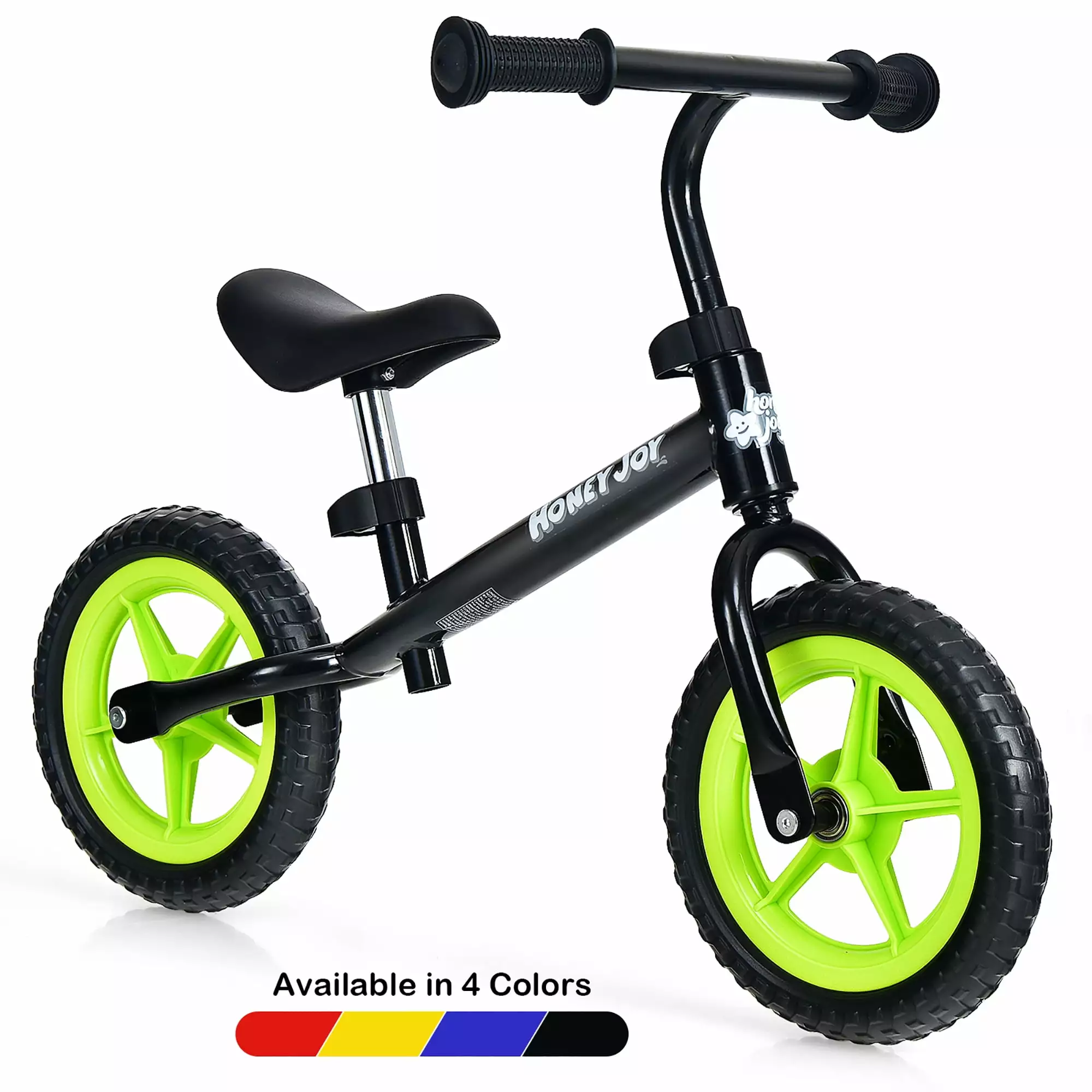 HoneyJoy Kids Balance Bike No Pedal Training Bicycle w/ Adjustable Handlebar & Seat Black