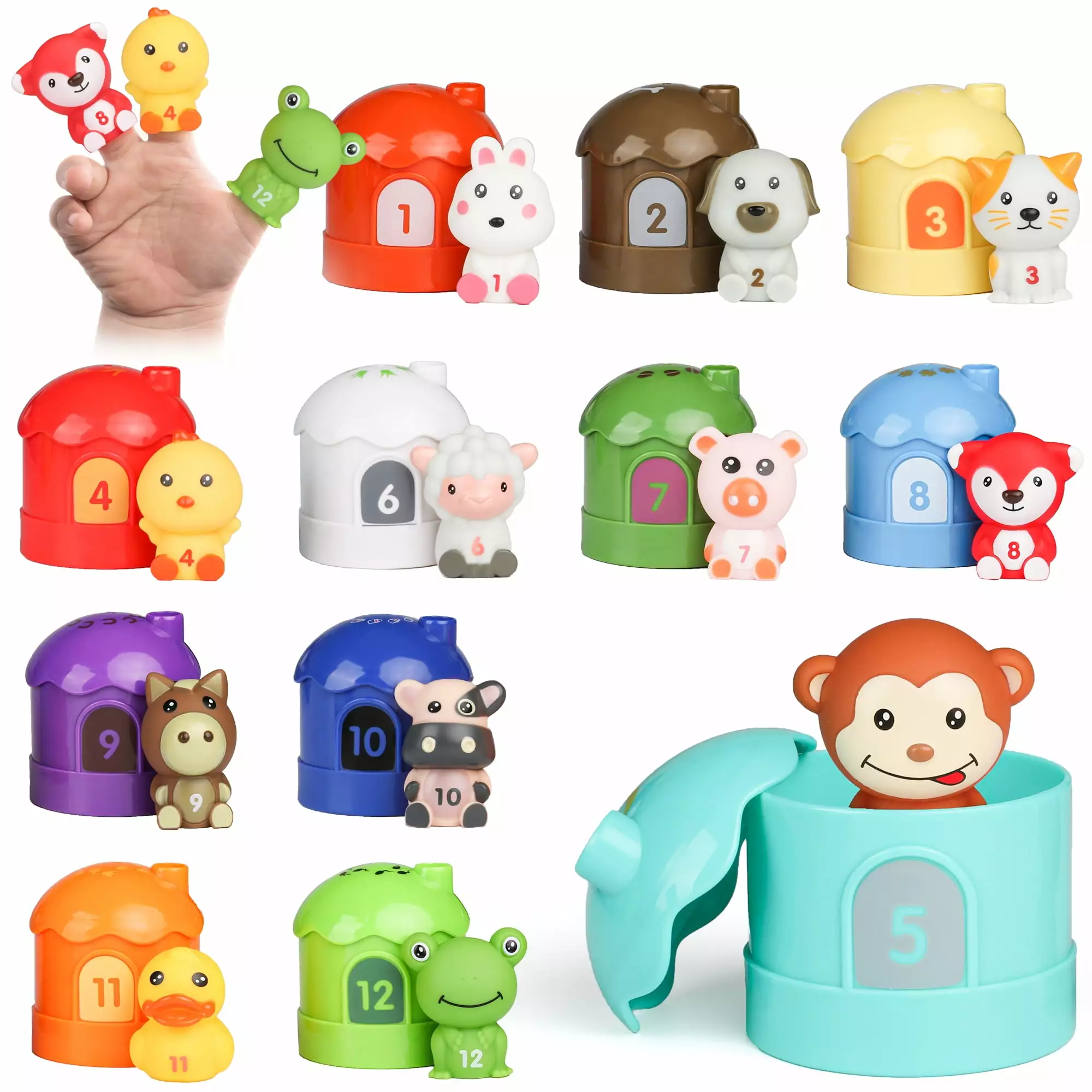 Hot Bee Montessori Toys for Toddlers. 24 PCS Farm Animals Figures Educational Learning Toys for 12-36 Months. Interactive&Fun for Kids 1-3. Baby Christmas Gift Toys for 6 Months up