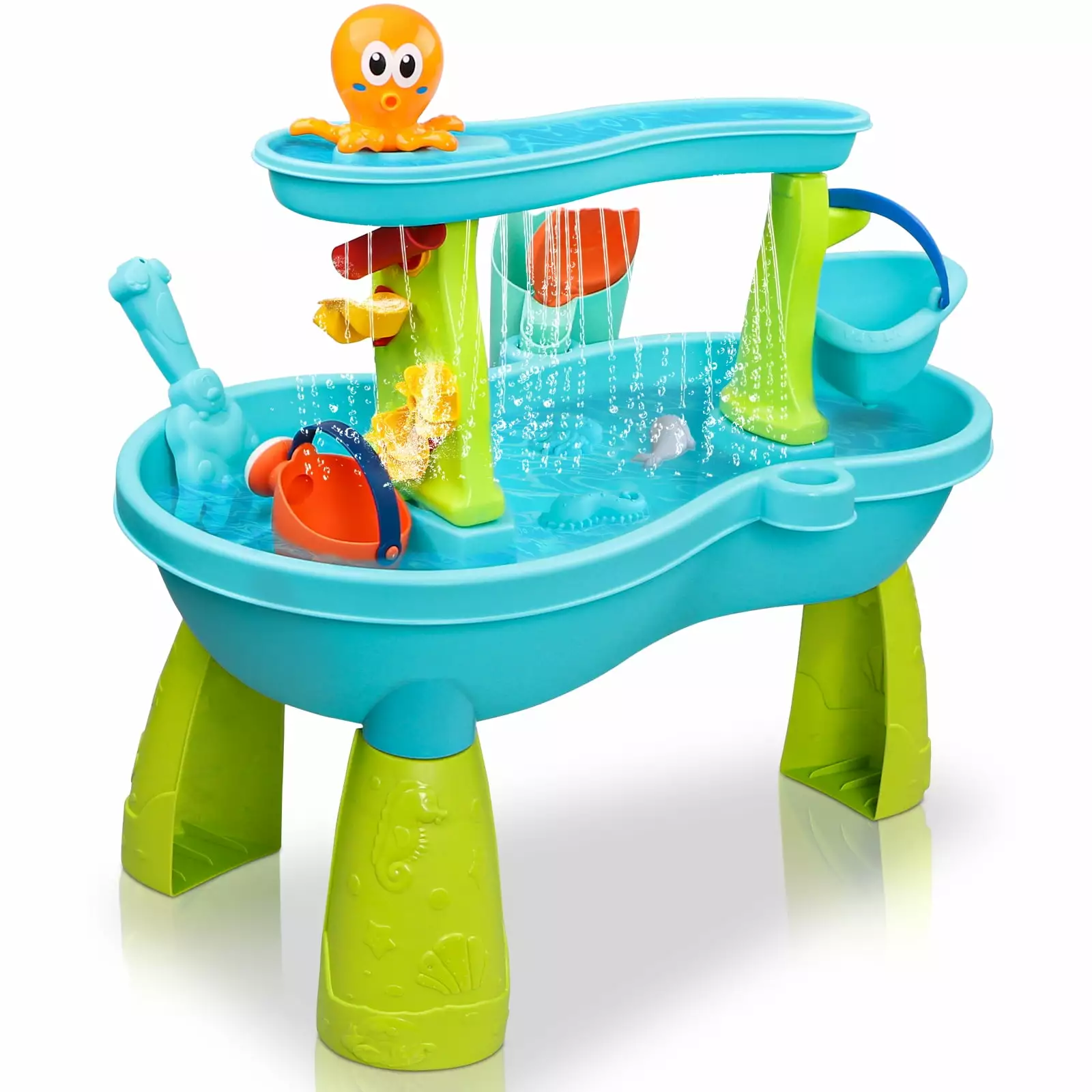 Hot Bee Water Table for Toddlers. Rain Showers Splash Pond Water Sensory Tables Summer Beach Toys for Outside Backyard for Toddlers Age 3-5