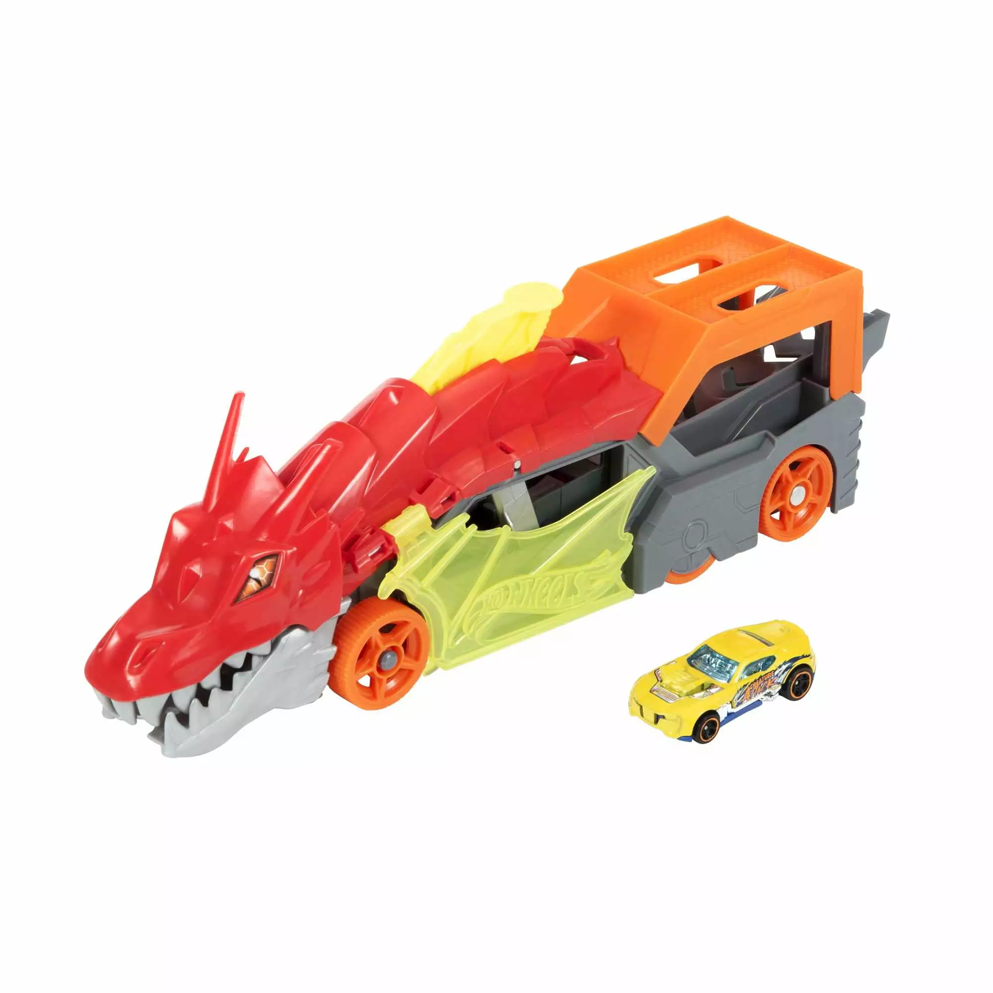 Hot Wheels City Dragon Launch Transporter. Spits Cars From Its Mouth. Gift for Kids 3 Years & up