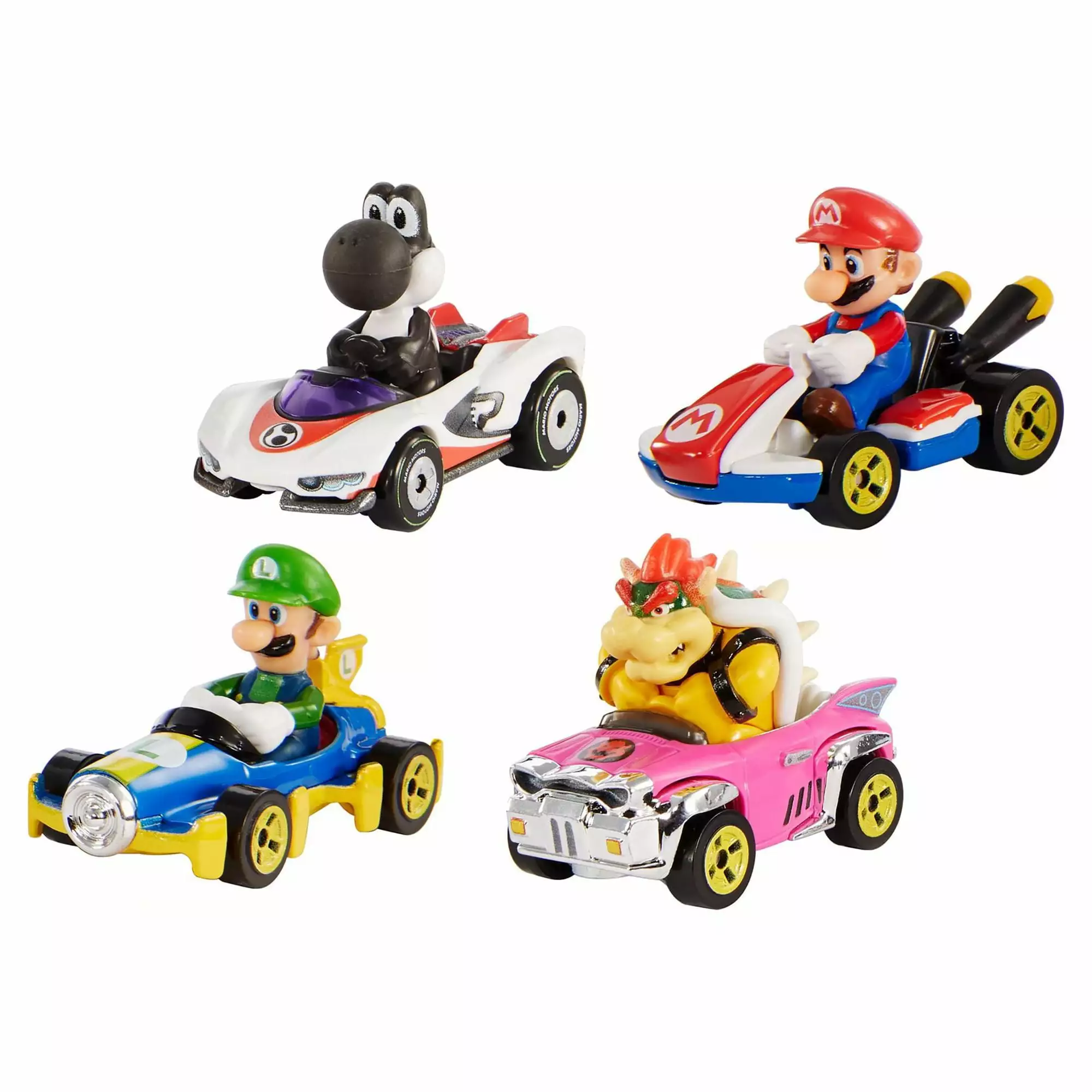 Hot Wheels Mario Kart Die-Cast Characters And Karts 4-Pack