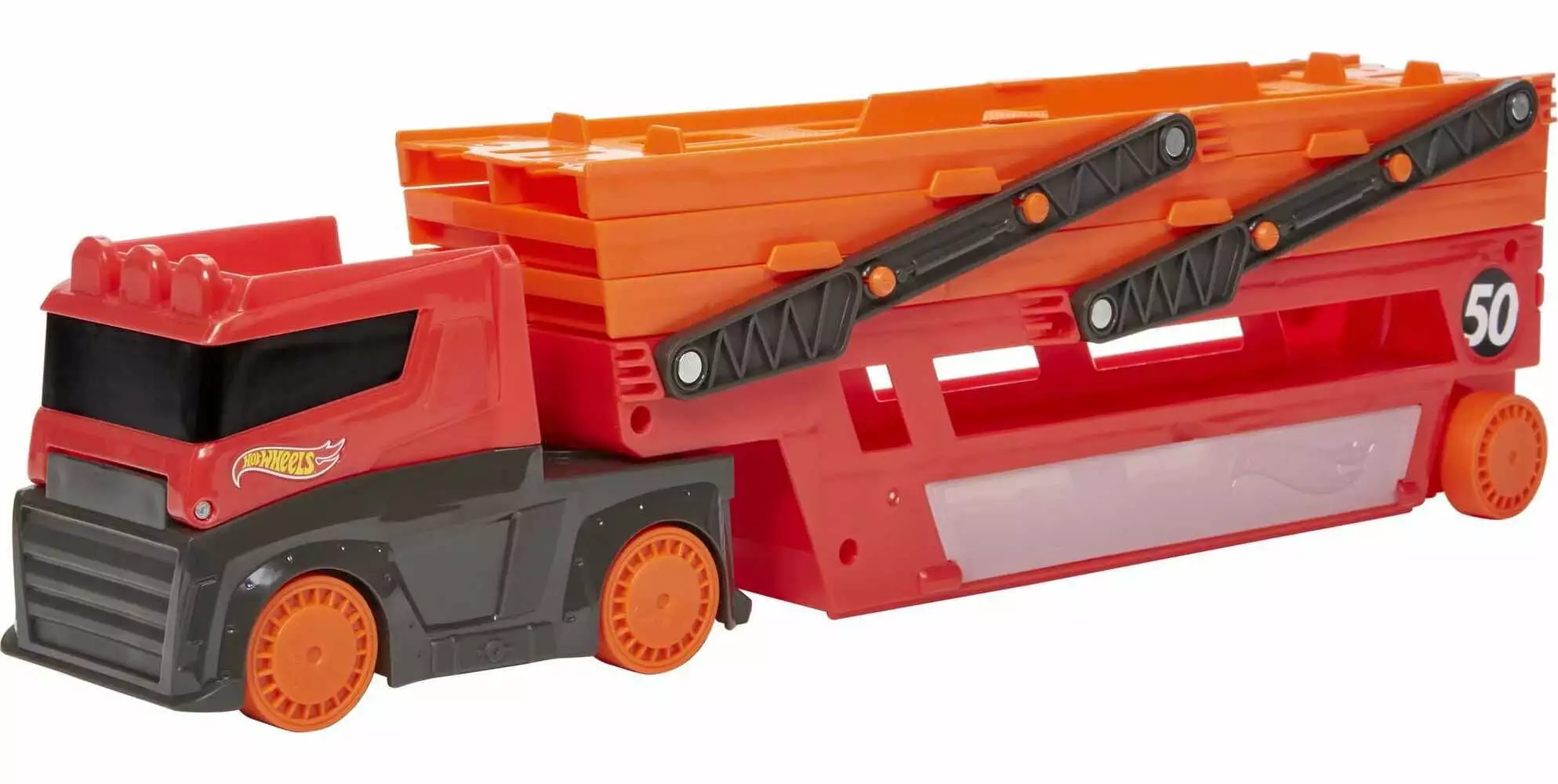 Hot Wheels Mega Hauler with 6 Expandable Levels. Stores up to 50 1:64 Scale Toy Vehicles