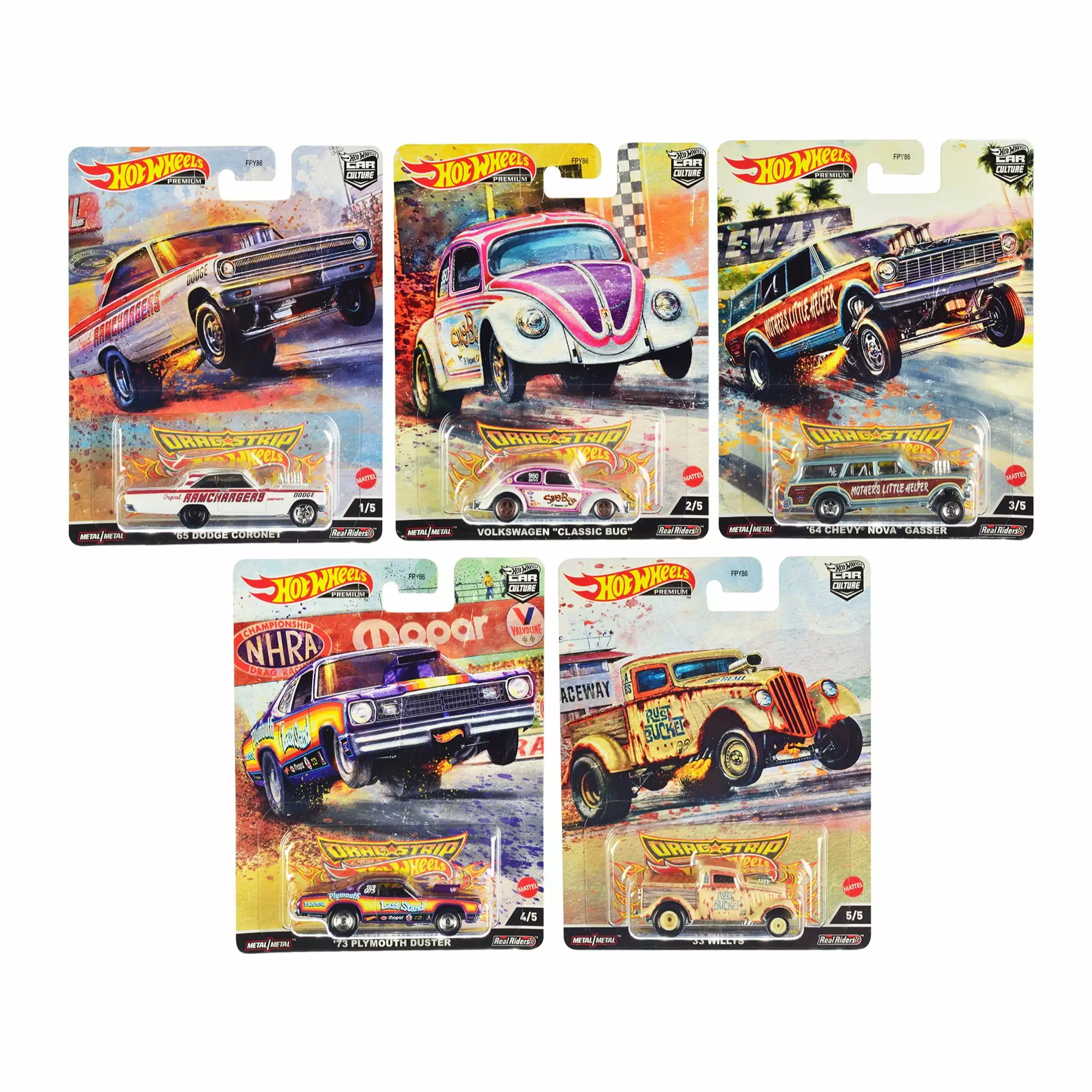 Hot Wheels Premium Car Culture Drag Strip - Set of 5 or Assorted Style