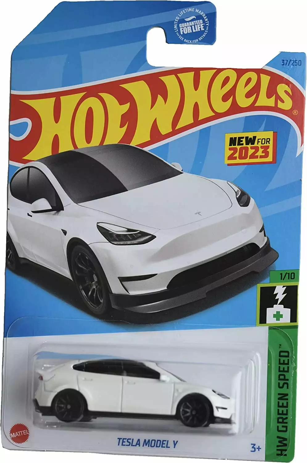 Hot Wheels Tesla Model Y (White) 2023 HW Green Speed