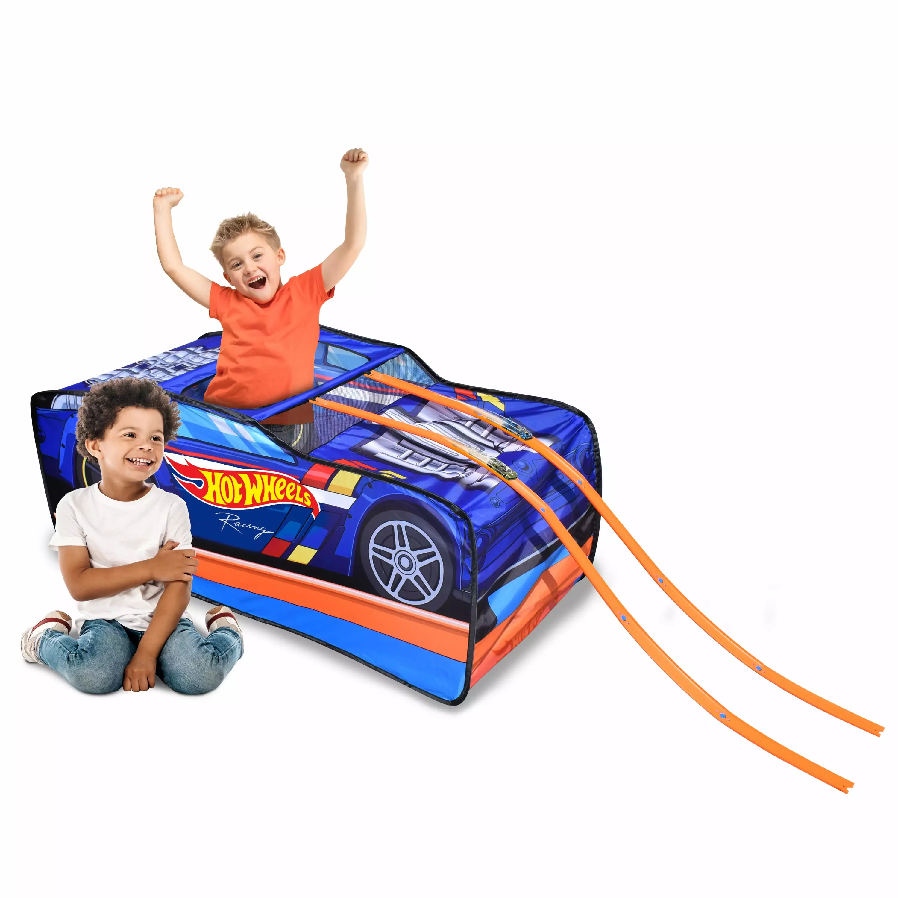 Hot Wheels Toy Pop-up Tent. Track & 2 Cars. Polyester. in & Outdoor. Children Unisex. Ages 4+