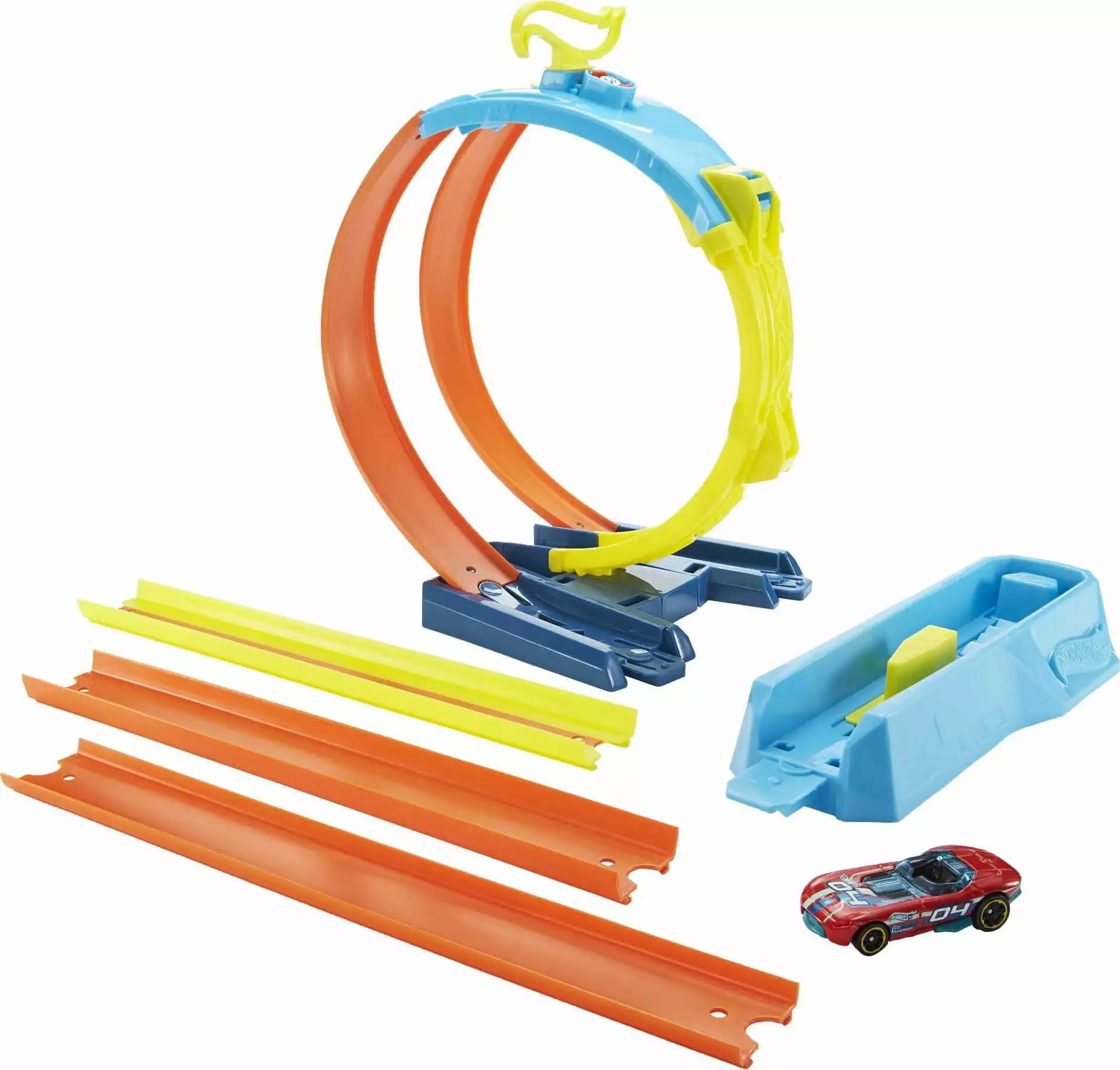 Hot Wheels Track Builder Unlimited Split Loop Pack. With 1 Car. Gift for Kids 6 to 12 Years Old