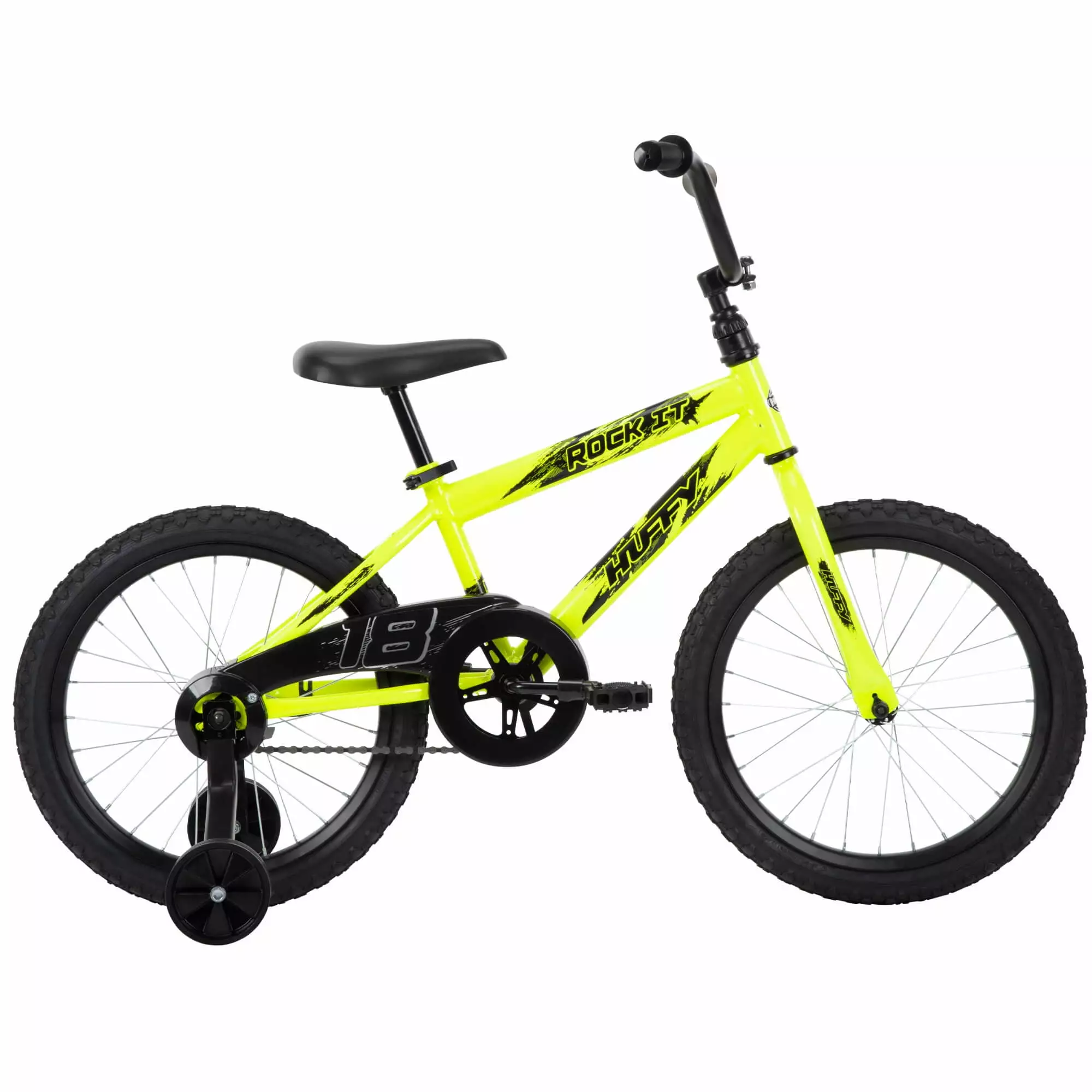 Huffy 18 in. Rock It Kids Bike for Boys Ages 4 and up. Child. Neon Powder Yellow