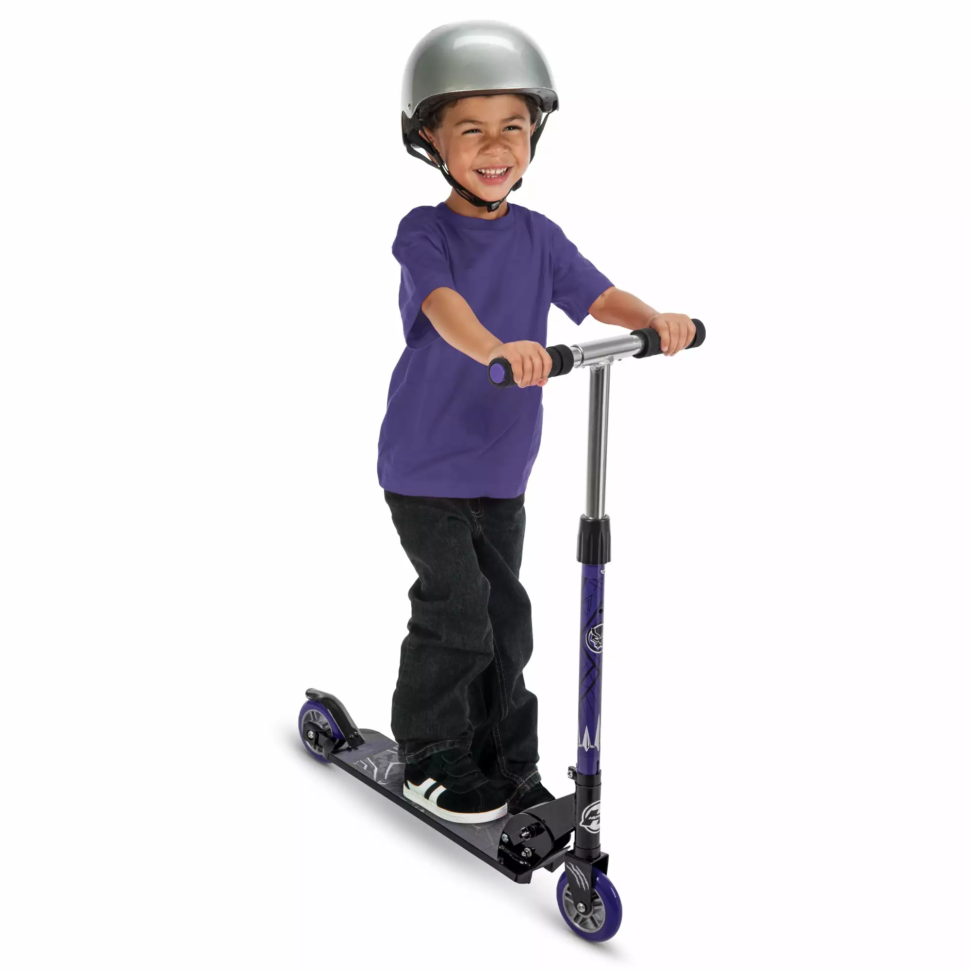 Huffy Marvel Black Panther Boys Inline Folding Kick Scooter. for Ages 5+ Years