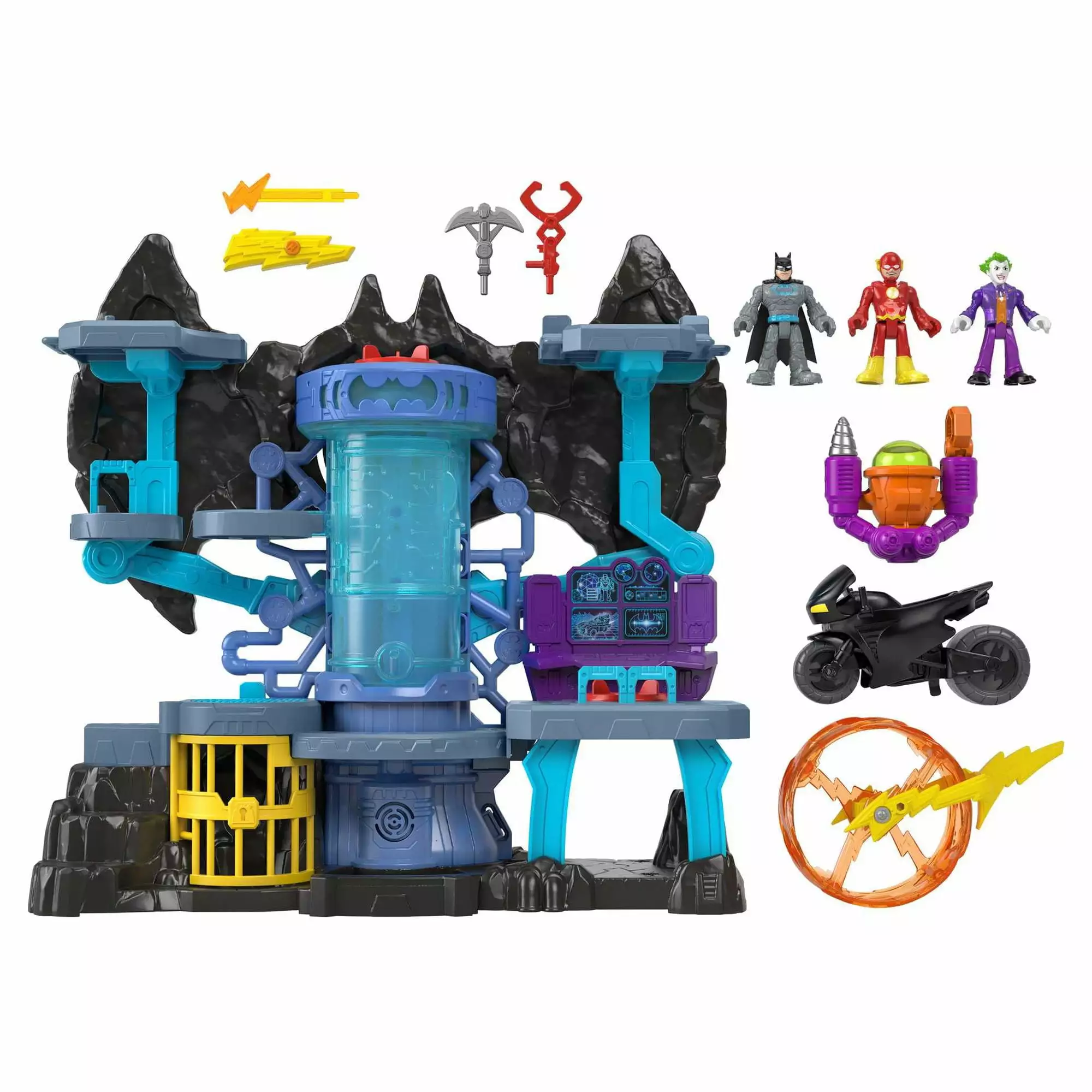 Imaginext DC Super Friends Batman The Joker & The Flash Playset Batcave Showdown