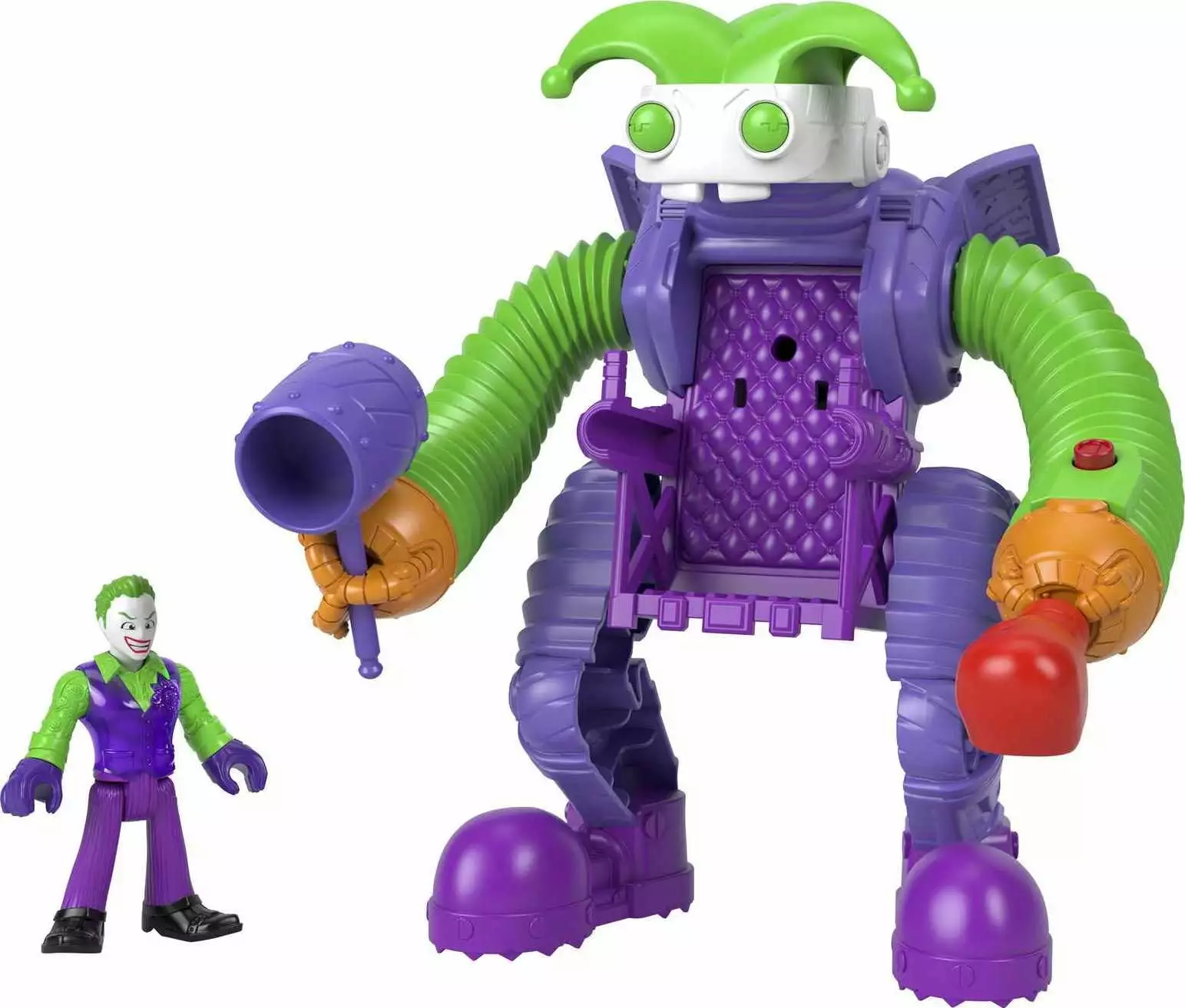 Imaginext DC Super Friends The Joker Battling Robot. 3-Piece Figure Set with Lights for Preschool Kids