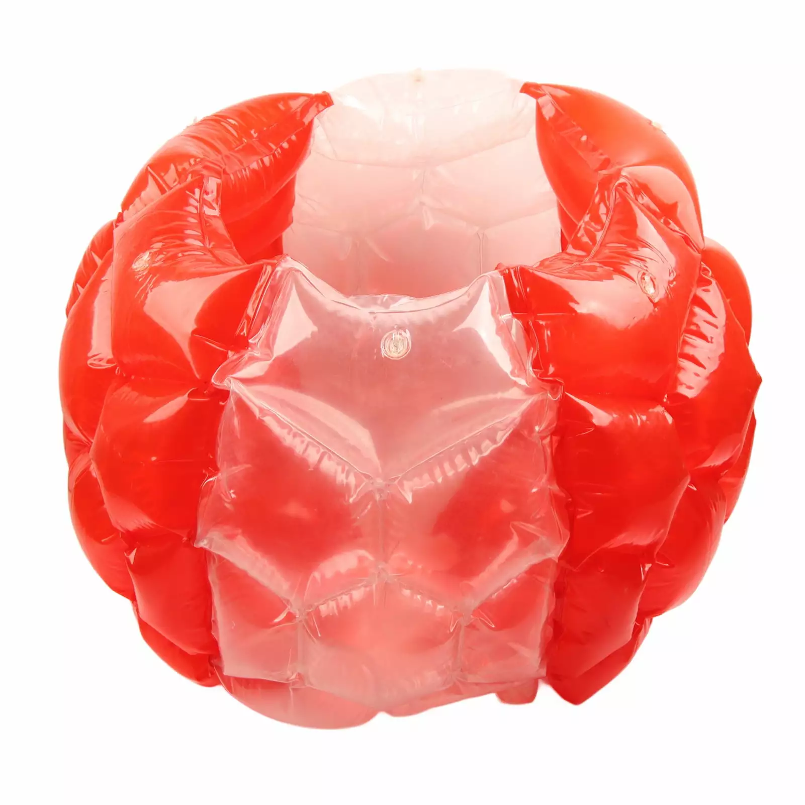 Inflatable Bump Ball Human Collision Ball PVC Body Bubble Bounce Ball for Outdoor Activities 90x80cm Red Transparent