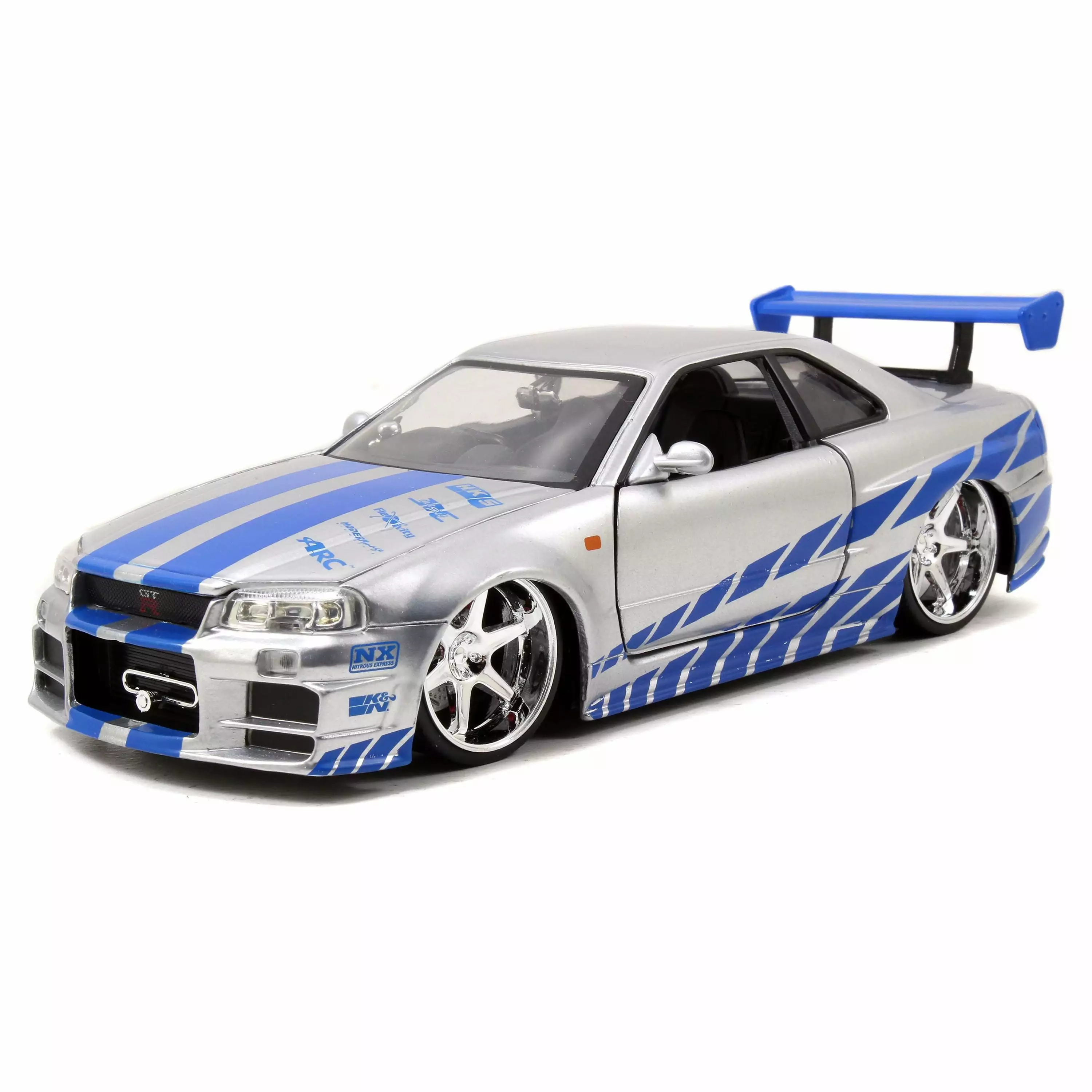 Jada Toys 1:24 Fast & Furious '02 Nissan Skyline GT-R Car Play Vehicle.