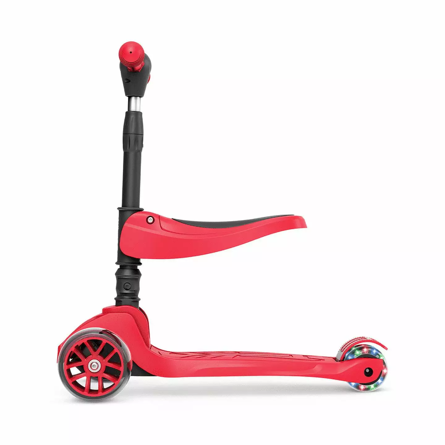 Jetson Spot Red LED Light-up Kids Kick Scooter with Seat Supports for Ages 3+. Unisex