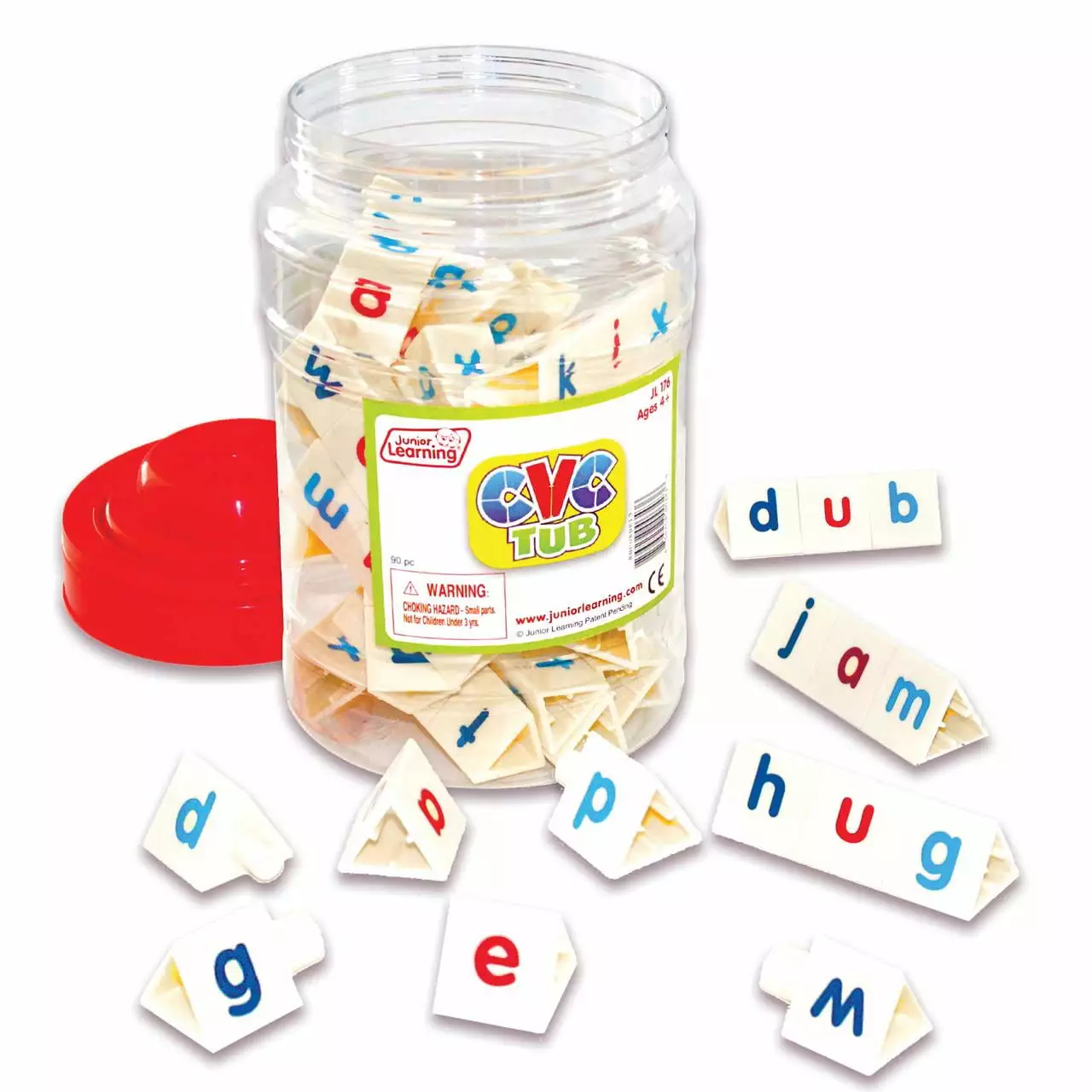 Junior Learning Tri-Blocks CVC Tub. Set of 90