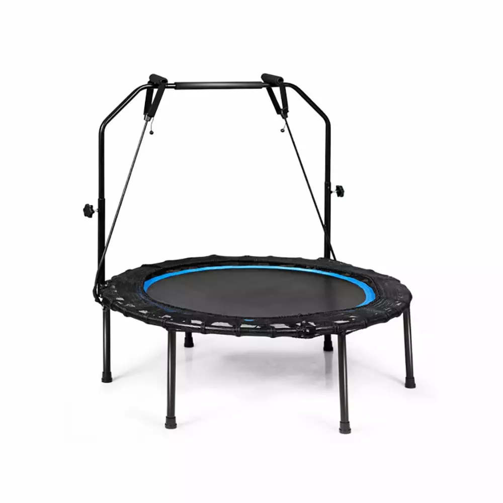 Kadyn Outdoor Bounce Bed. Kid Exercise Trampoline 40 Inch Foldable Fitness Rebounder with Resistance Bands Adjustable Home-Blue