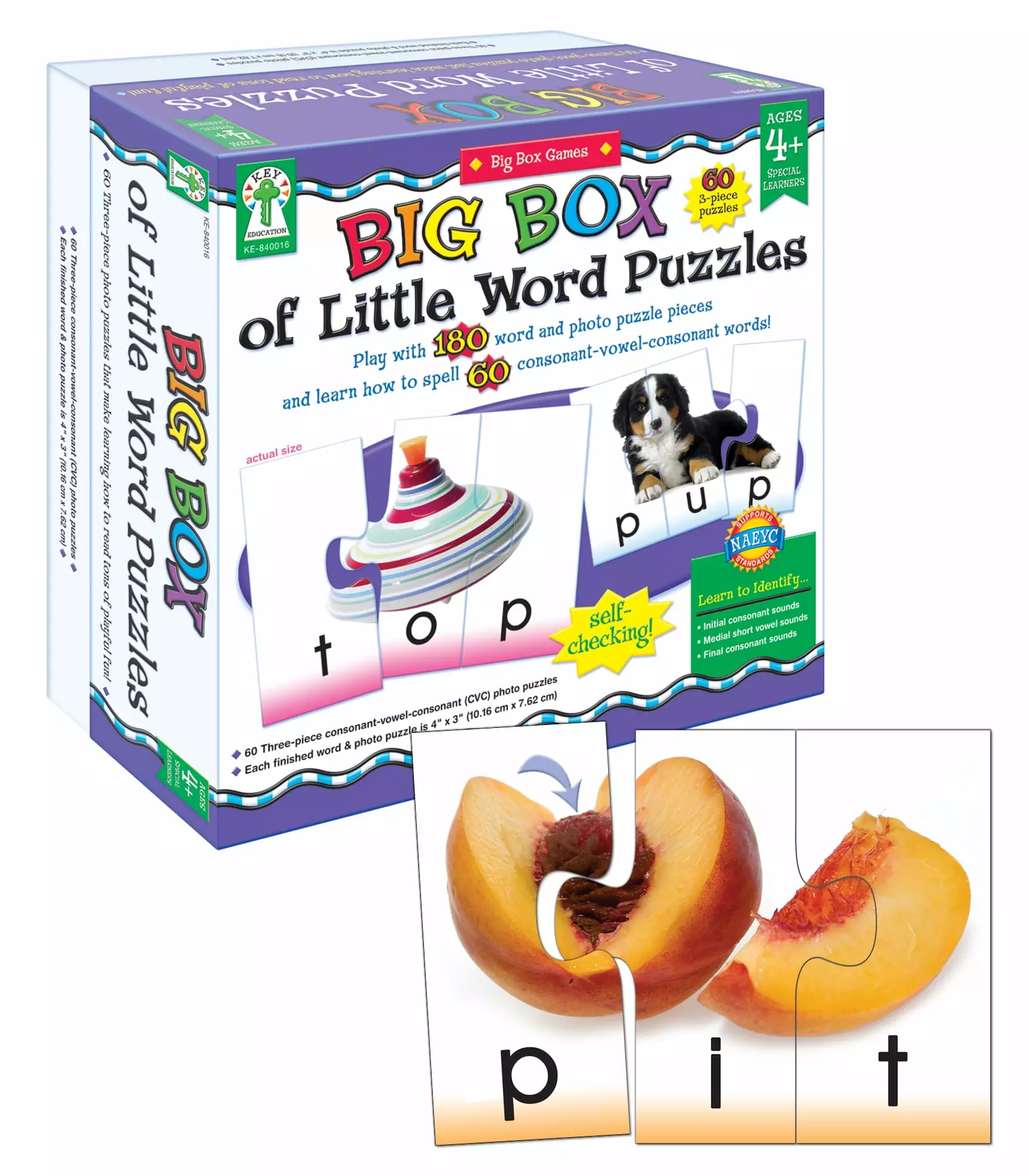 Key Education Big Box of Little Word Puzzles Puzzle Grade PK-2 (180 puzzles pieces)