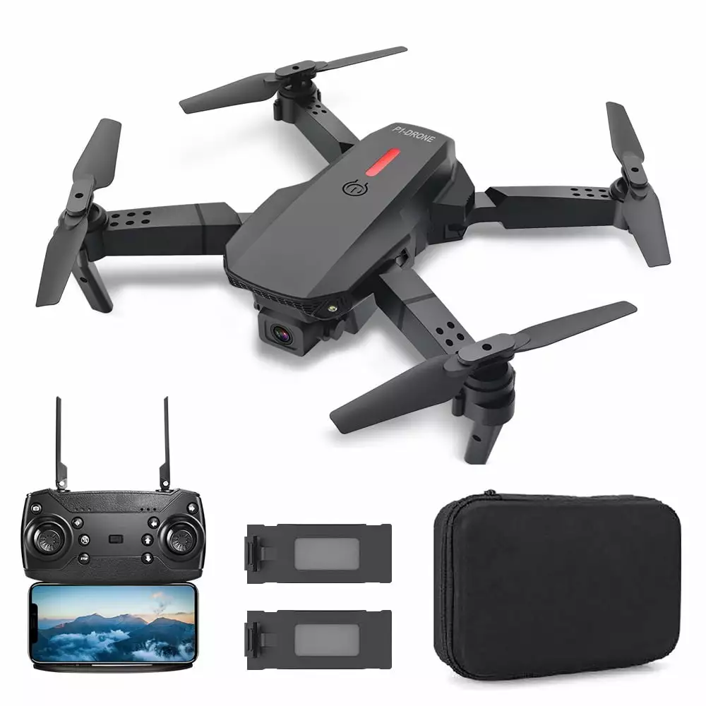 Kid Odyssey E88 Drone with 4K HD Dual Camera for Adults Kids. RC Quadcopter with 2 Modular 2000mAh Batteries for 30 Mins Long Flight. Black