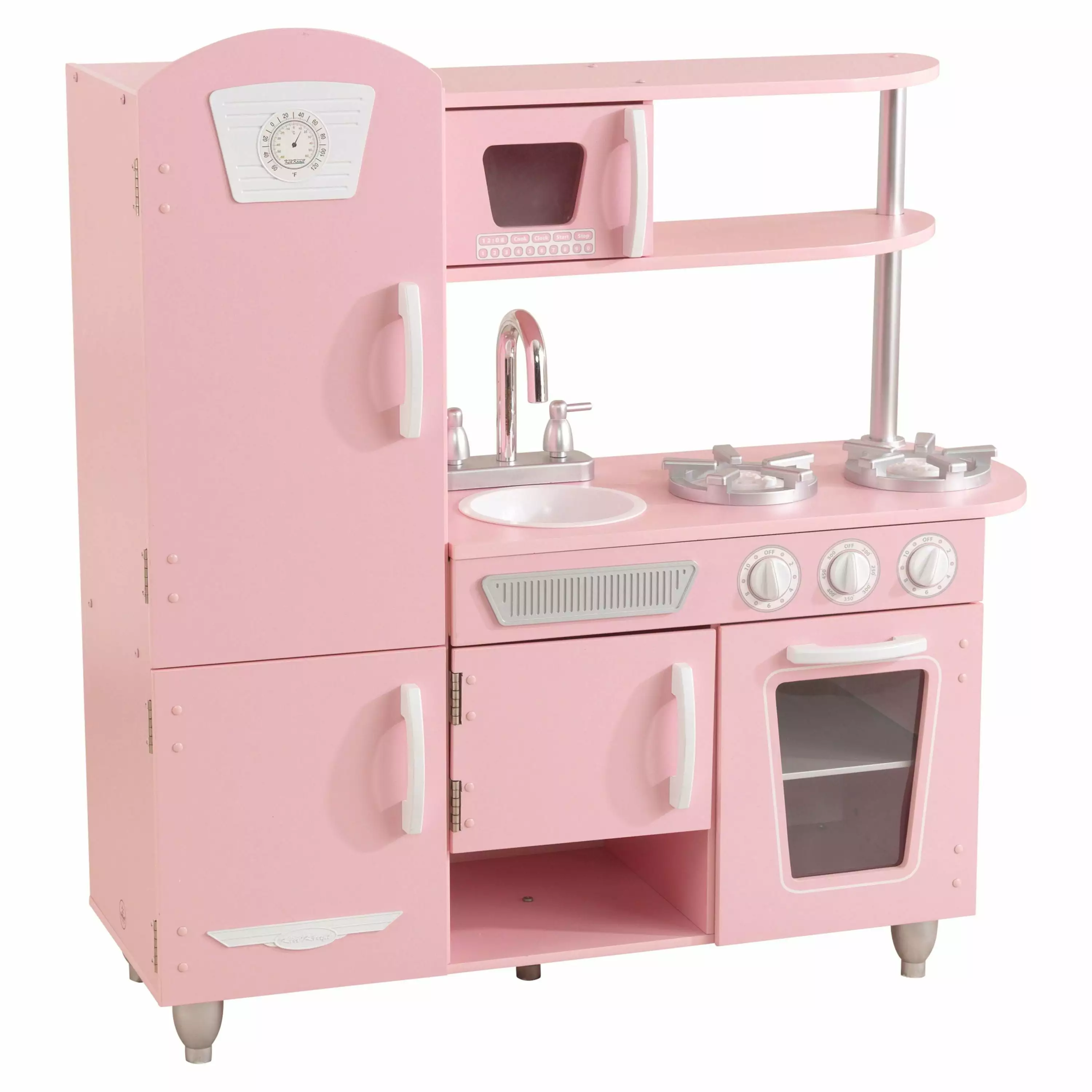 KidKraft Vintage Wooden Play Kitchen with Working Knobs. Pink