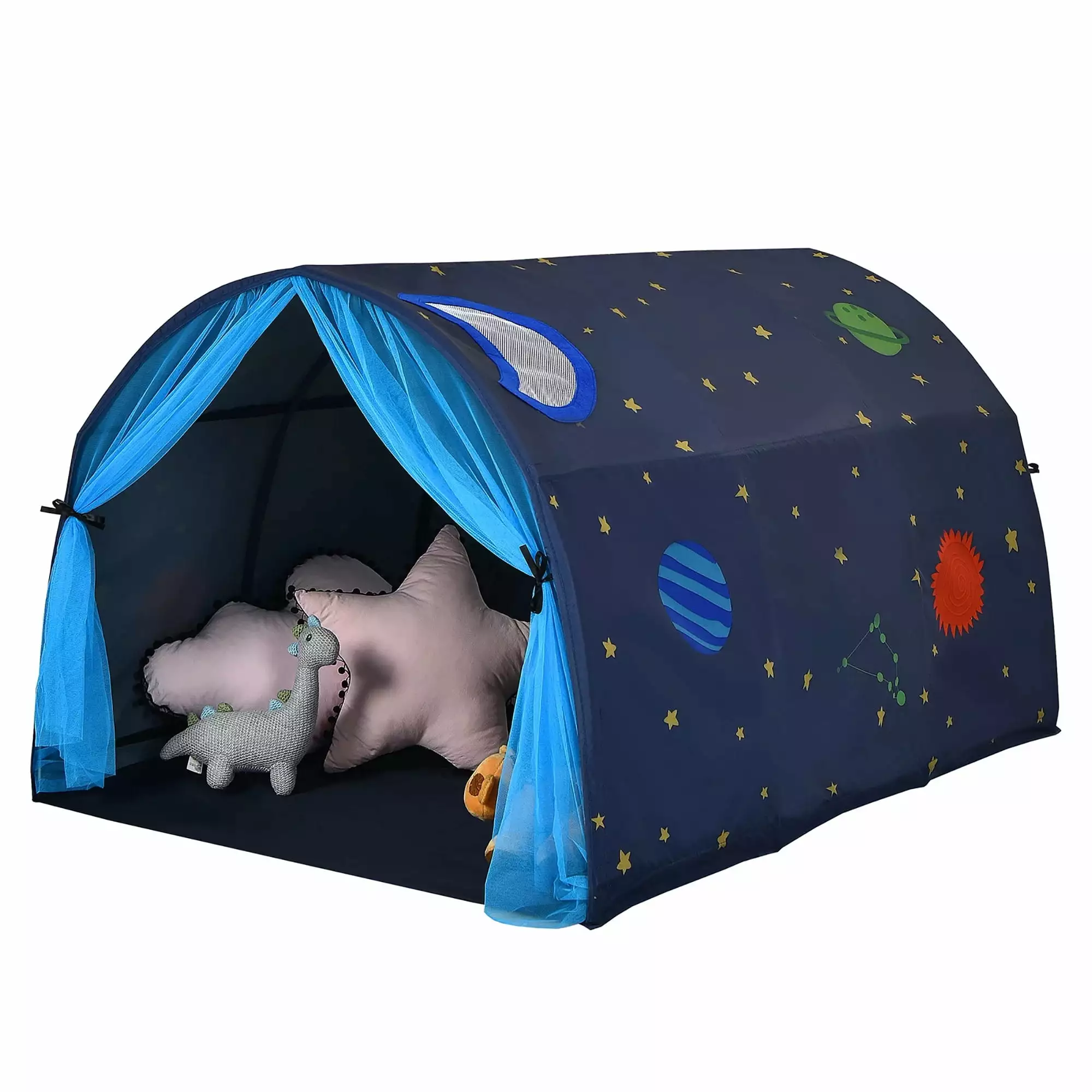 Kids Bed Tent Play Tent Portable Playhouse Twin Sleeping with Carry Bag Blue