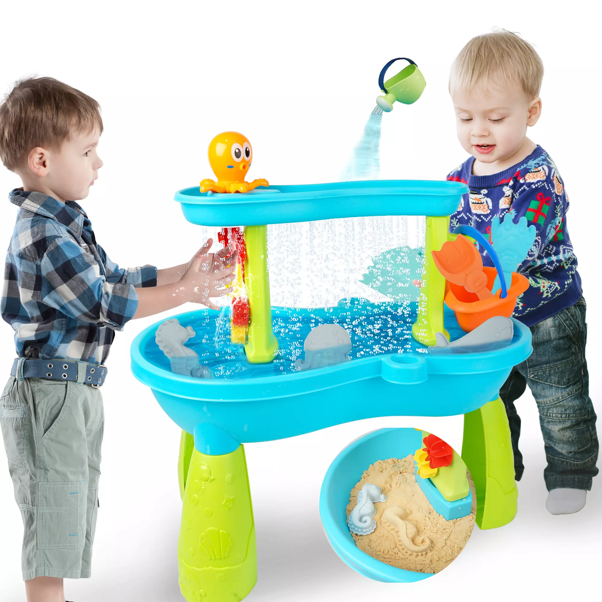 Kids Sand Water Table for Toddlers. YCFUN Sand and Water Play Table Toys Outside Beach Toys for Toddler Boys Girls Age 1-3 3-5 Gift