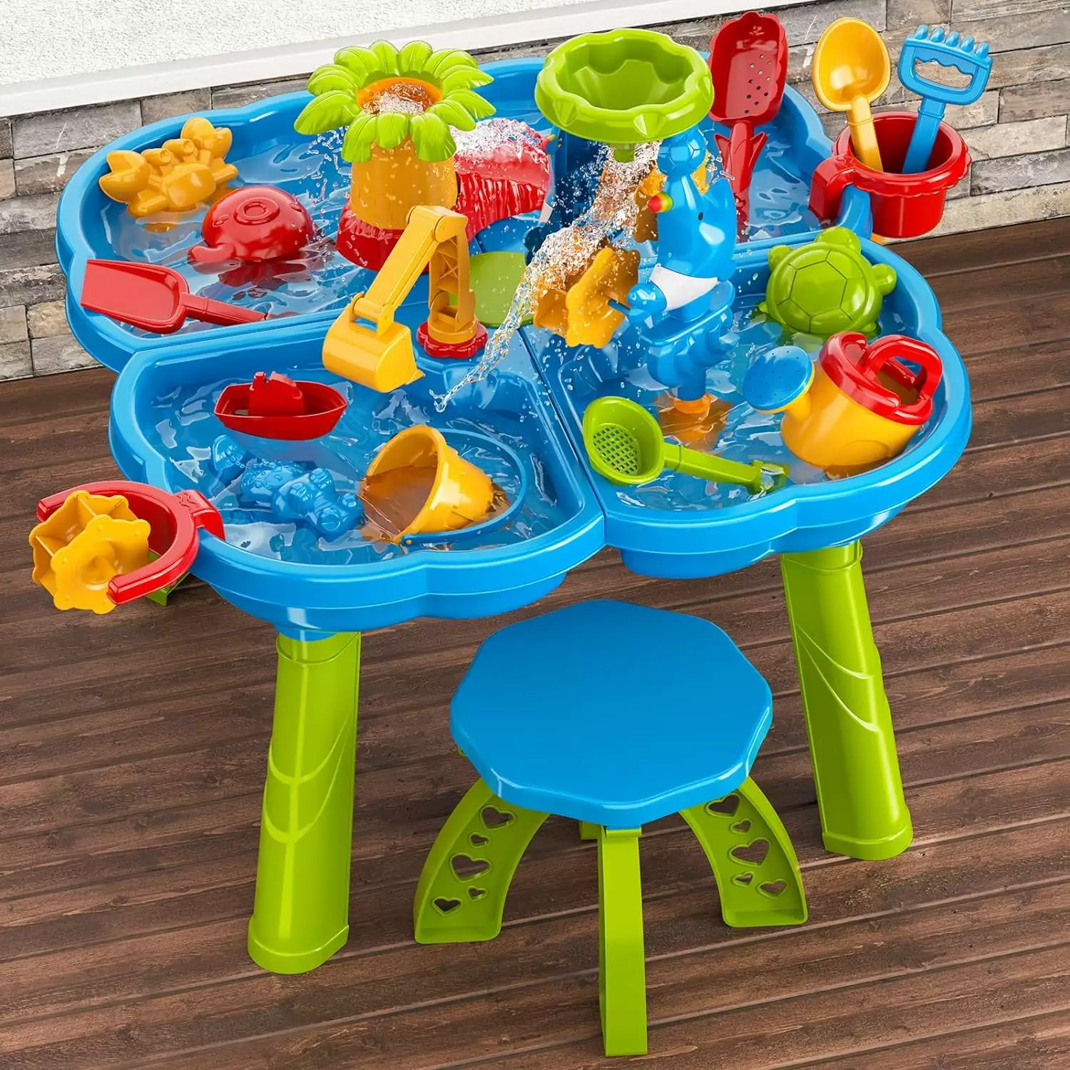 Kids Sand and Water Table for Toddlers. 4 in 1 Outdoor Sand Water Play Table Beach Toys for Toddlers Kids Boys Girls