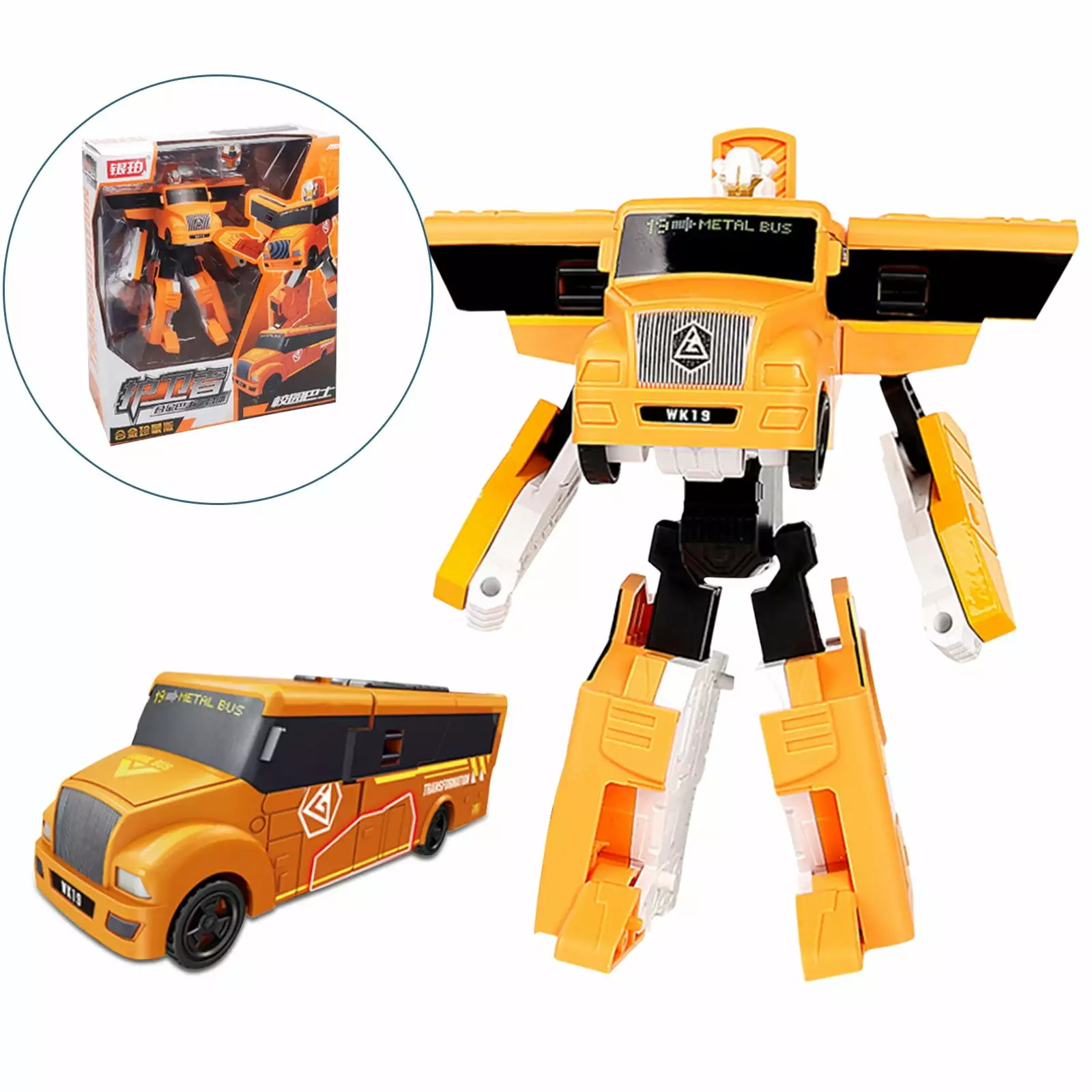 Kids Transforming Robot Vehicles Collectible Robot Bus Body Deformation Robot.Easy DIY Assembly Function Educational Toys Girls Boys