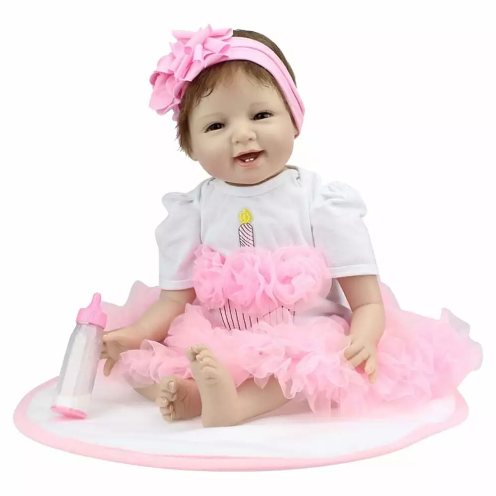 Ktaxon Reborn Baby Dolls. 22 inches Realistic Newborn Soft Vinyl Baby Dolls Toy for Kids Age 3+(Cloth Body)