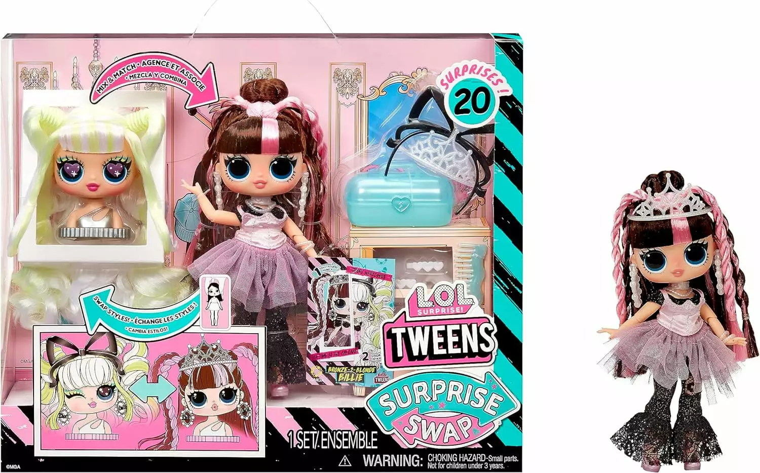 L.O.L. Surprise! Tweens Surprise Swap Bronze-2-Blonde Billie Fashion Doll with 20+ Surprises Including Styling Head and Fabulous Fashions and Accessories ?C Great Gift for Kids Ages 4+